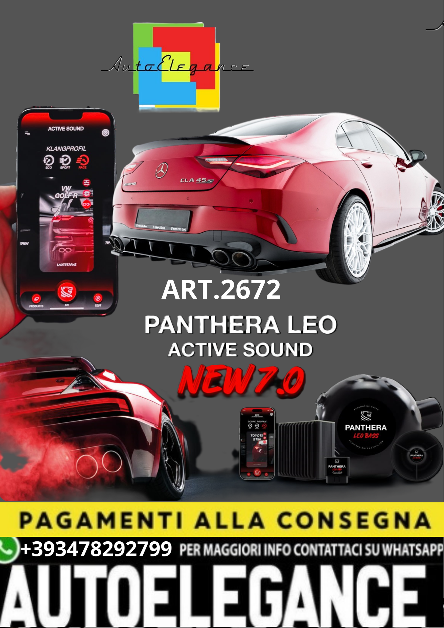 🎀ART.2672 PANTHERA SOUND SYSTEM ADATTO PER  Mercedes-AMG CLA 35 Aero🎀