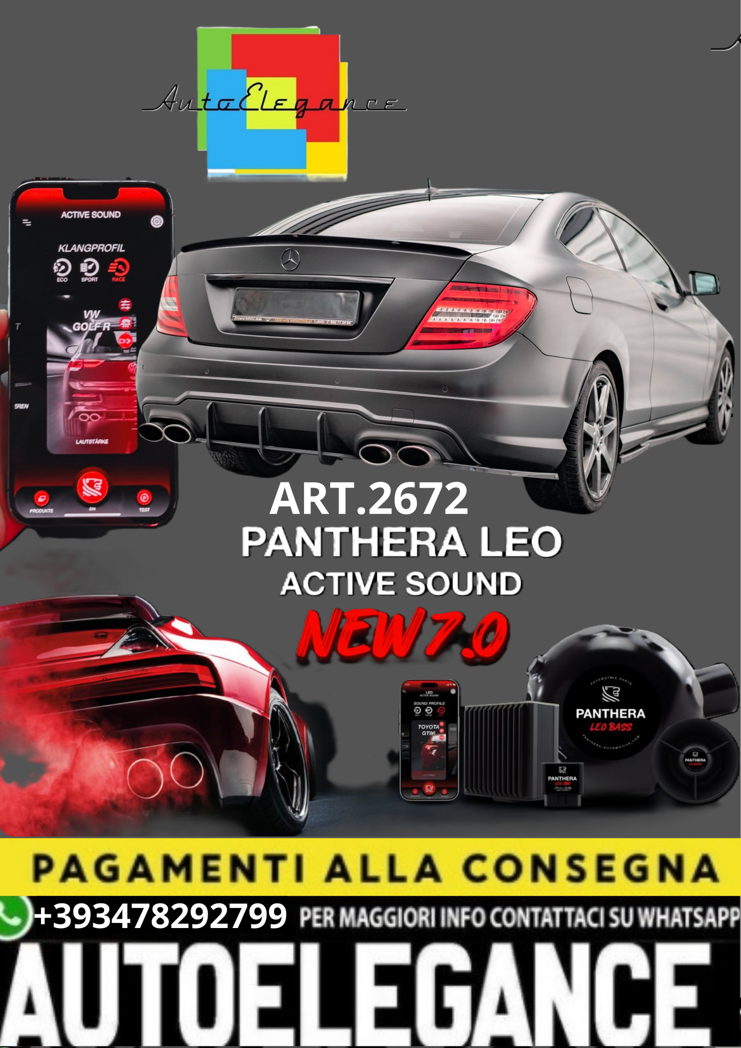 🎀ART.2672 PANTHERA SOUND SYSTEM ADATTO PER  Mercedes-Benz C Coupe AMG-Line 🎀