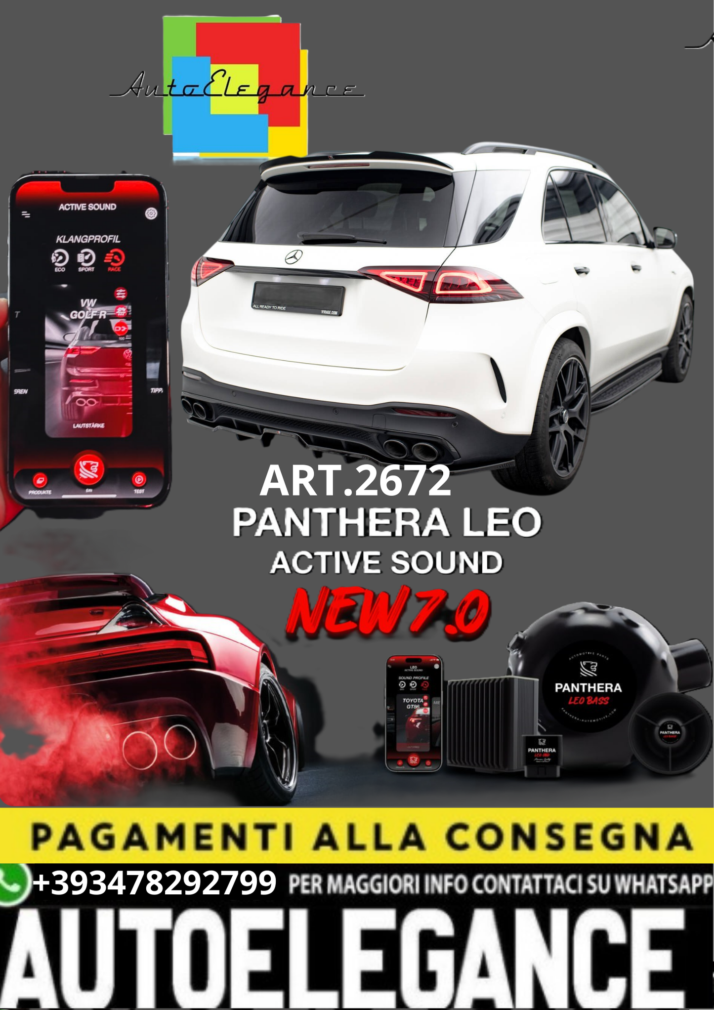 🎀ART.2672 PANTHERA SOUND SYSTEM ADATTO PER  Mercedes-AMG GLE 53 / 63 W167 🎀