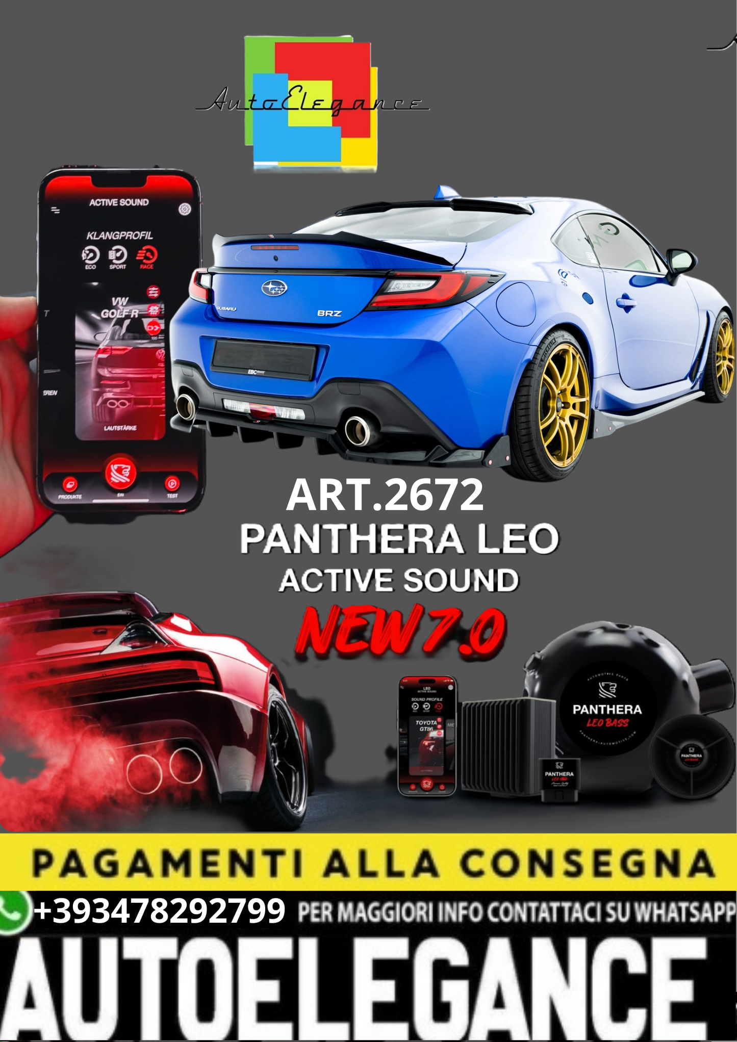🎀ART.2672 PANTHERA SOUND SYSTEM ADATTO PER Subaru BRZ Mk2🎀