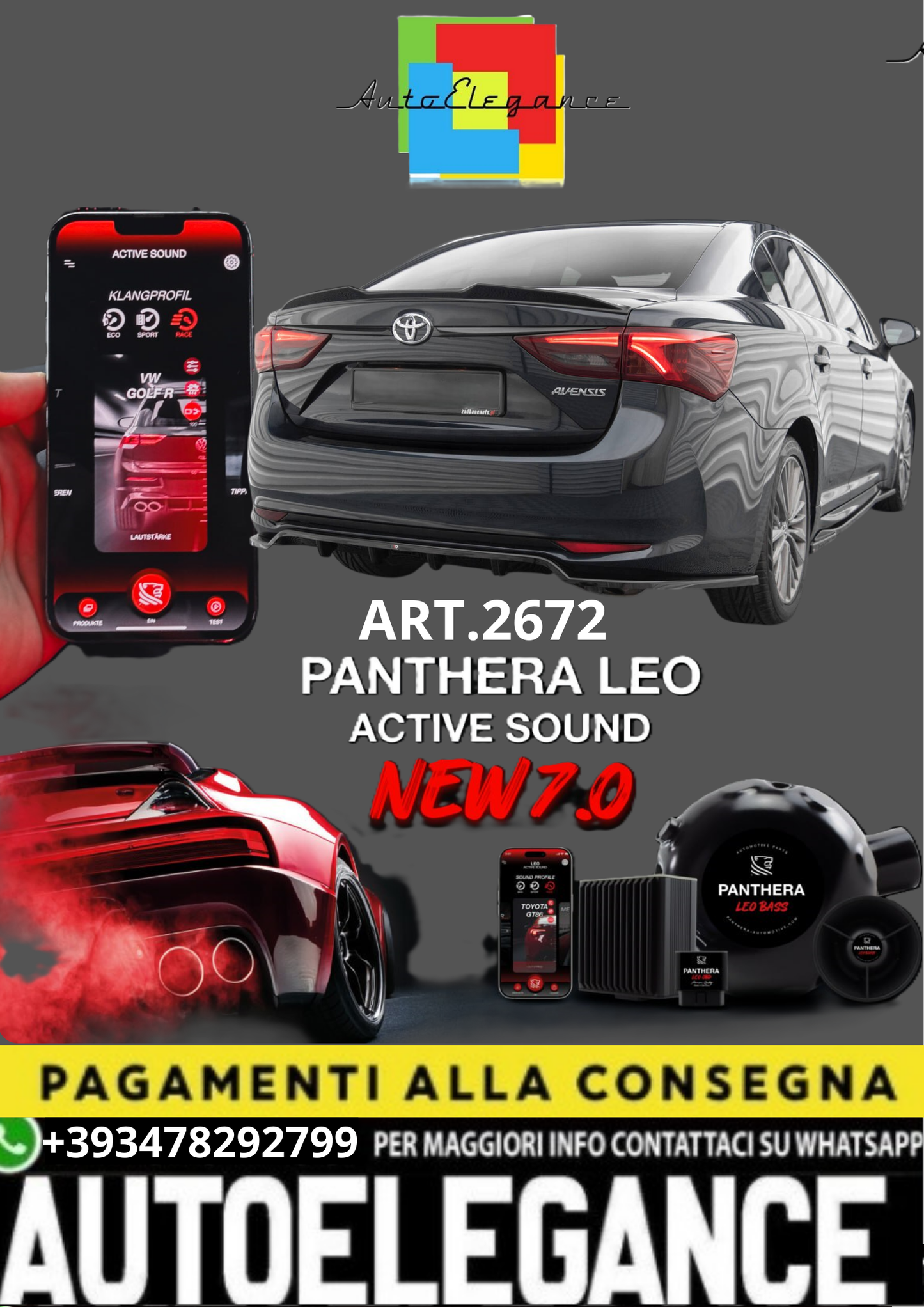 🎀ART.2672 PANTHERA SOUND SYSTEM ADATTO PER Toyota Avensis Berlina Mk3 🎀