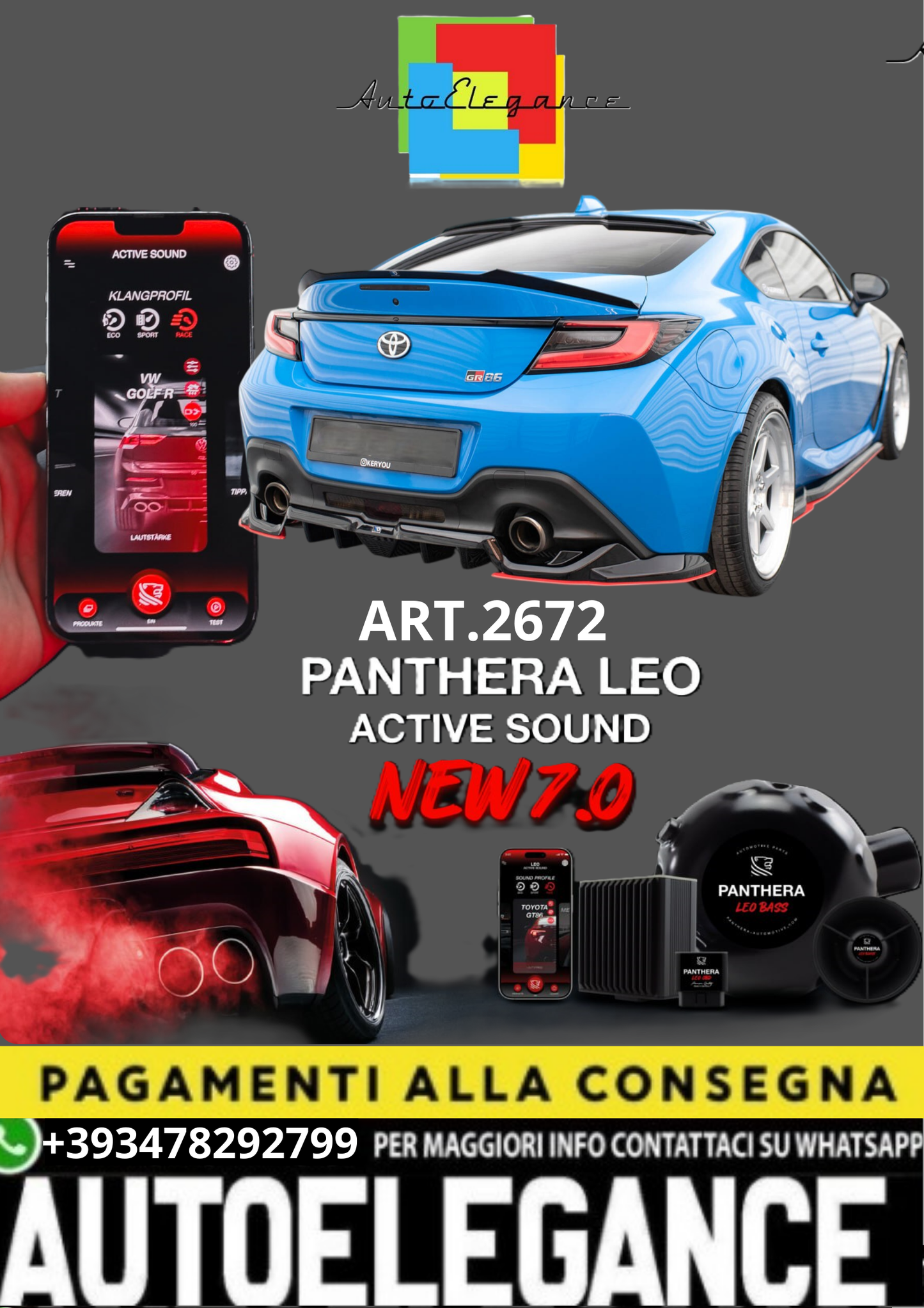 🎀ART.2672 PANTHERA SOUND SYSTEM ADATTO PER Toyota GR86 Mk1🎀
