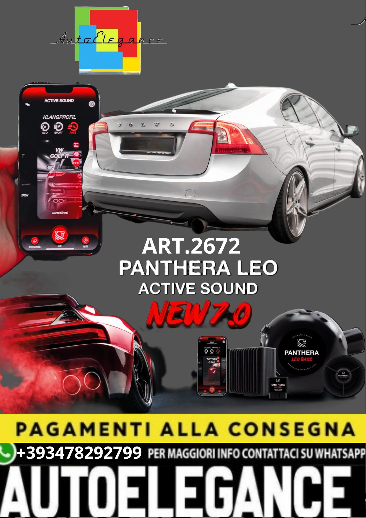 🎀ART.2672 PANTHERA SOUND SYSTEM ADATTO PER Volvo S60 R-Design Mk2🎀