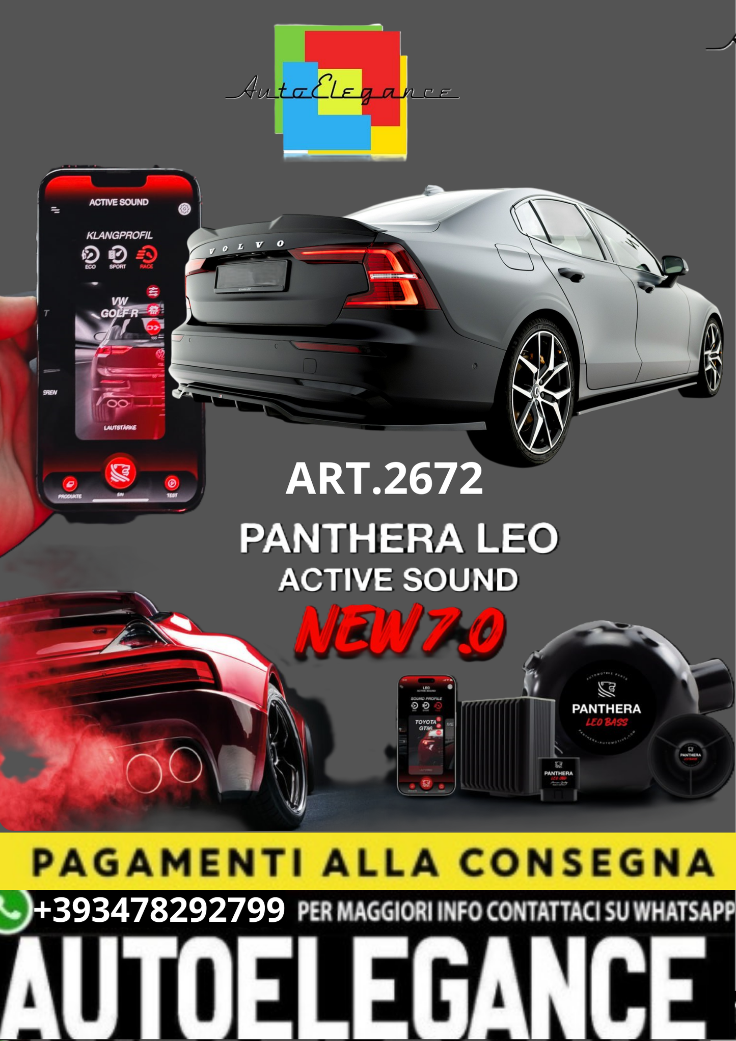 🎀ART.2672 PANTHERA SOUND SYSTEM ADATTO PER Volvo S60 R-Design Mk3🎀
