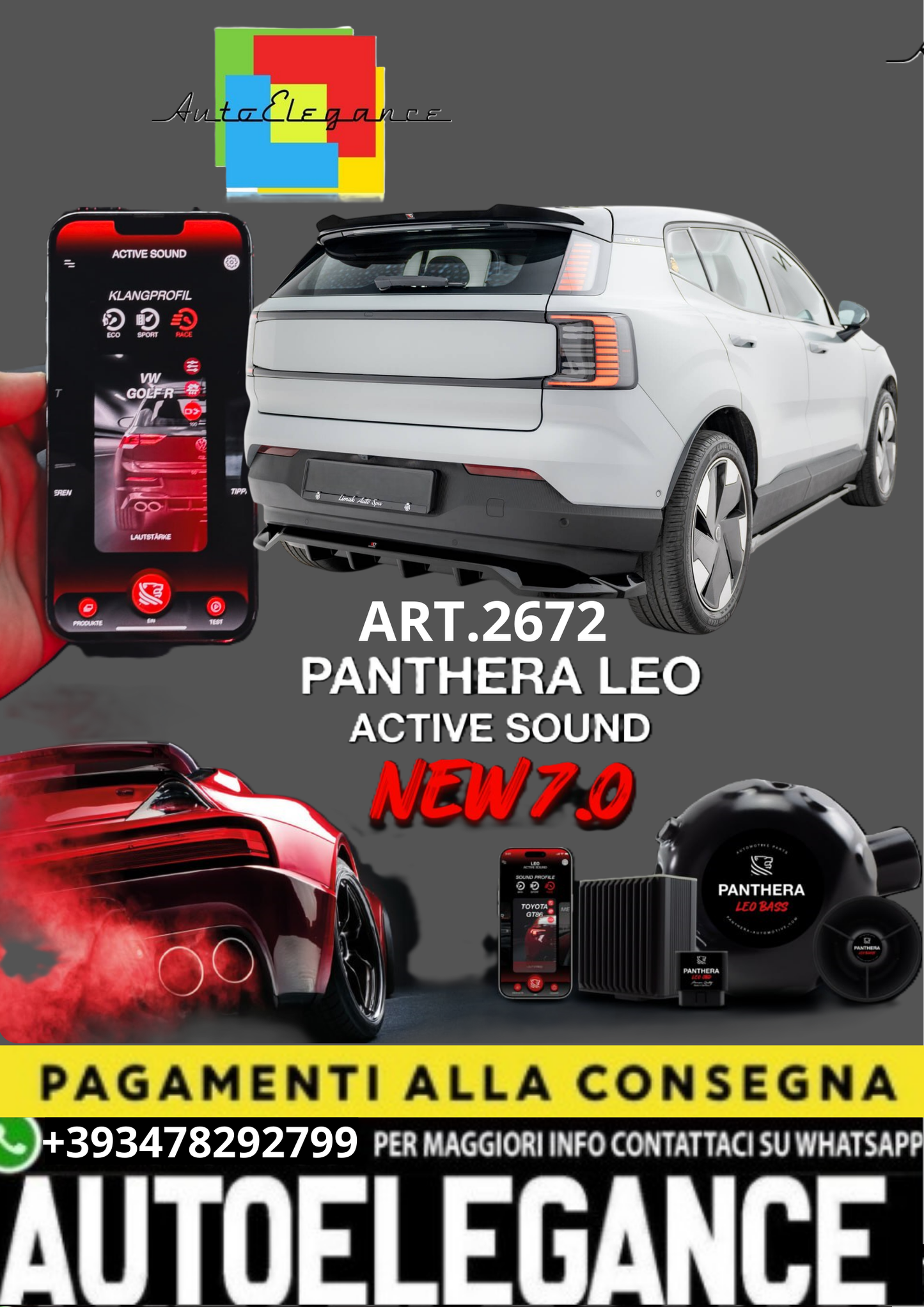 🎀ART.2672 PANTHERA SOUND SYSTEM ADATTO PER   Volvo EX30 Mk1🎀