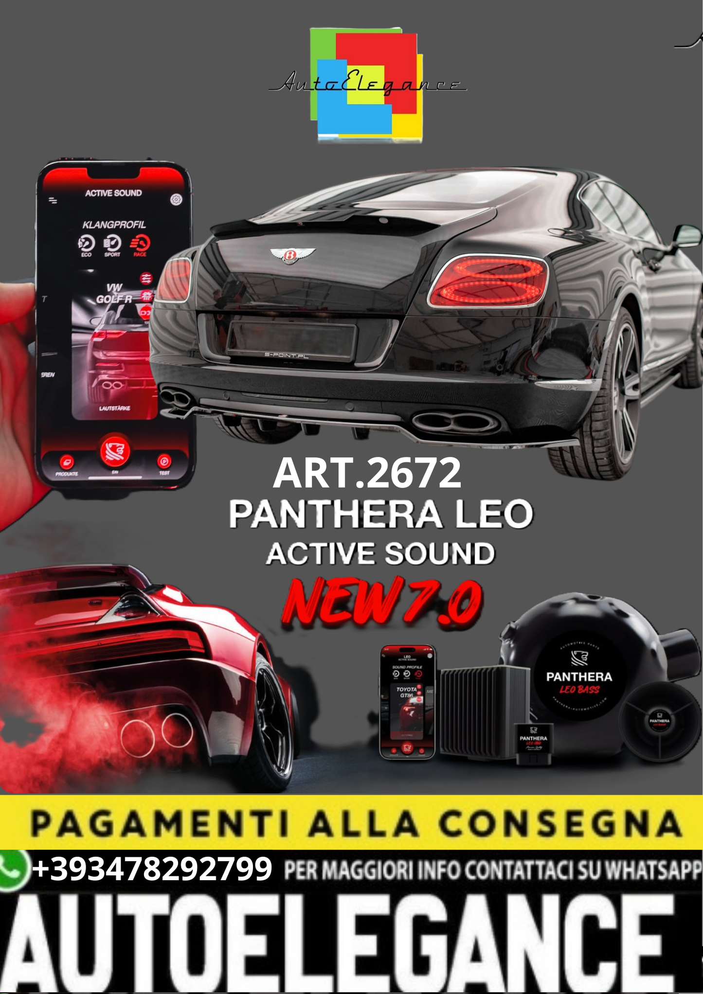 🎀ART.2672 PANTHERA SOUND SYSTEM ADATTO PER  Bentley Bentayga Mk1🎀
