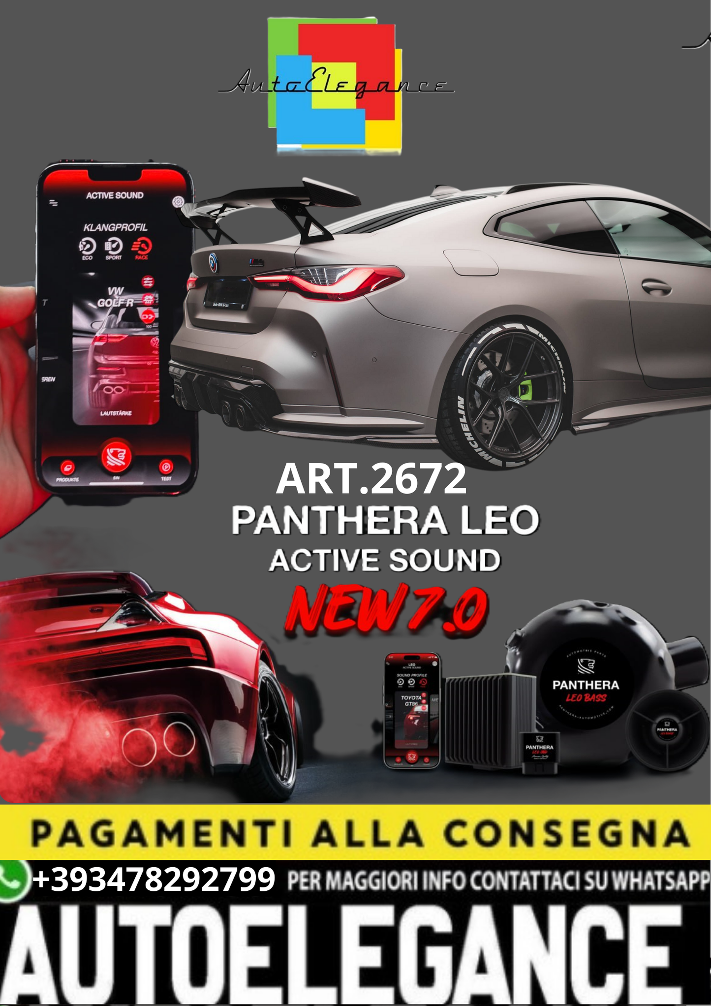 🎀ART.2672 PANTHERA SOUND SYSTEM ADATTO PER   BMW M4 G82 / G82 Facelift🎀