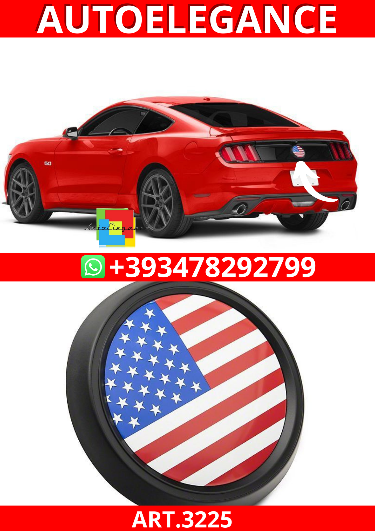 ART.3225  Emblema del pannello del cofano FORD MUSTANG 15-23