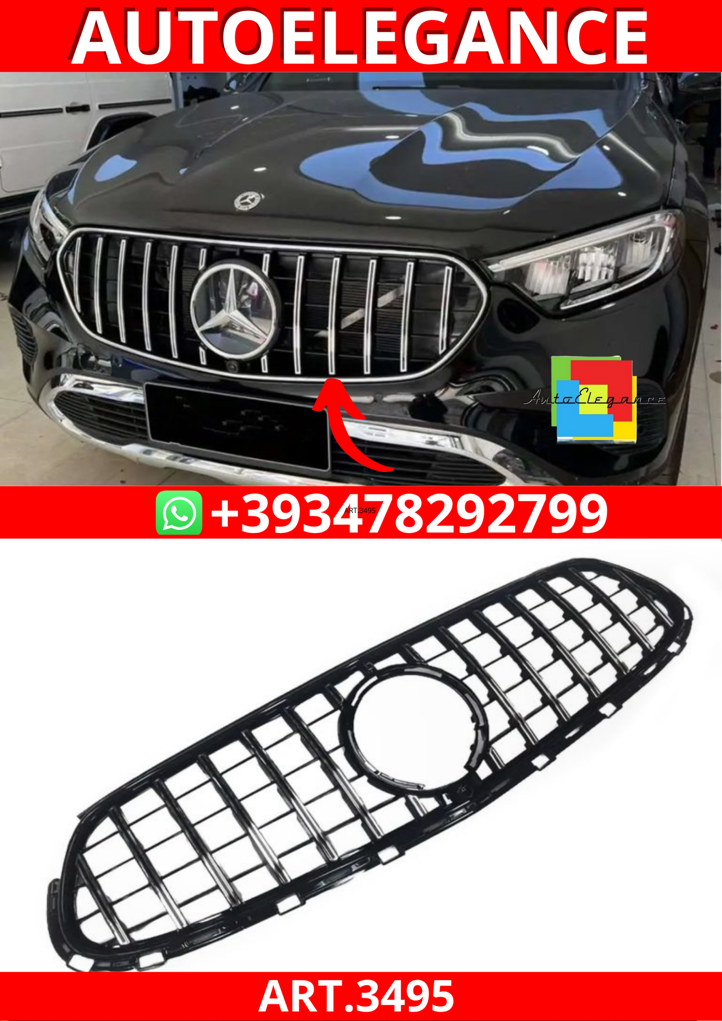 ART.3495 Griglia Cromata  Mercedes GLC X254 C254 (2023+) Panamericana AMG