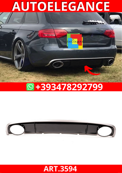 ART.3594  Diffusore RS4 Look per Audi A4 B8 8KFacelift 2012-2015 Nero Lucido
