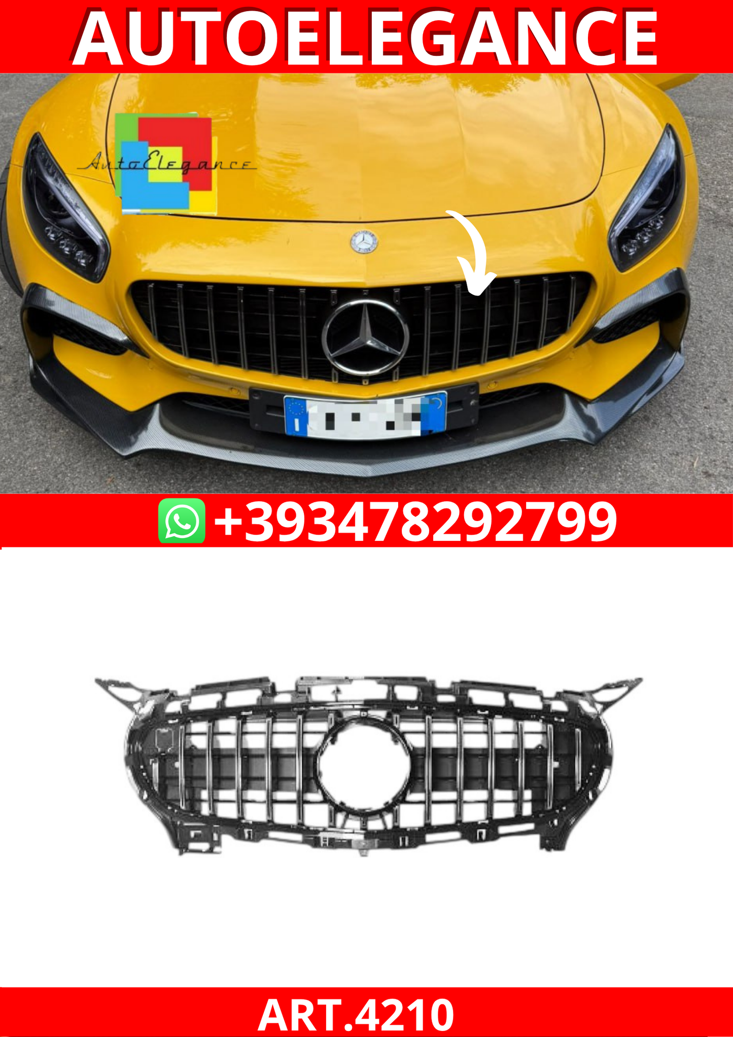 ART.4210 GRIGLIA MERCEDES AMG GT  14-16 GT-OPTIK