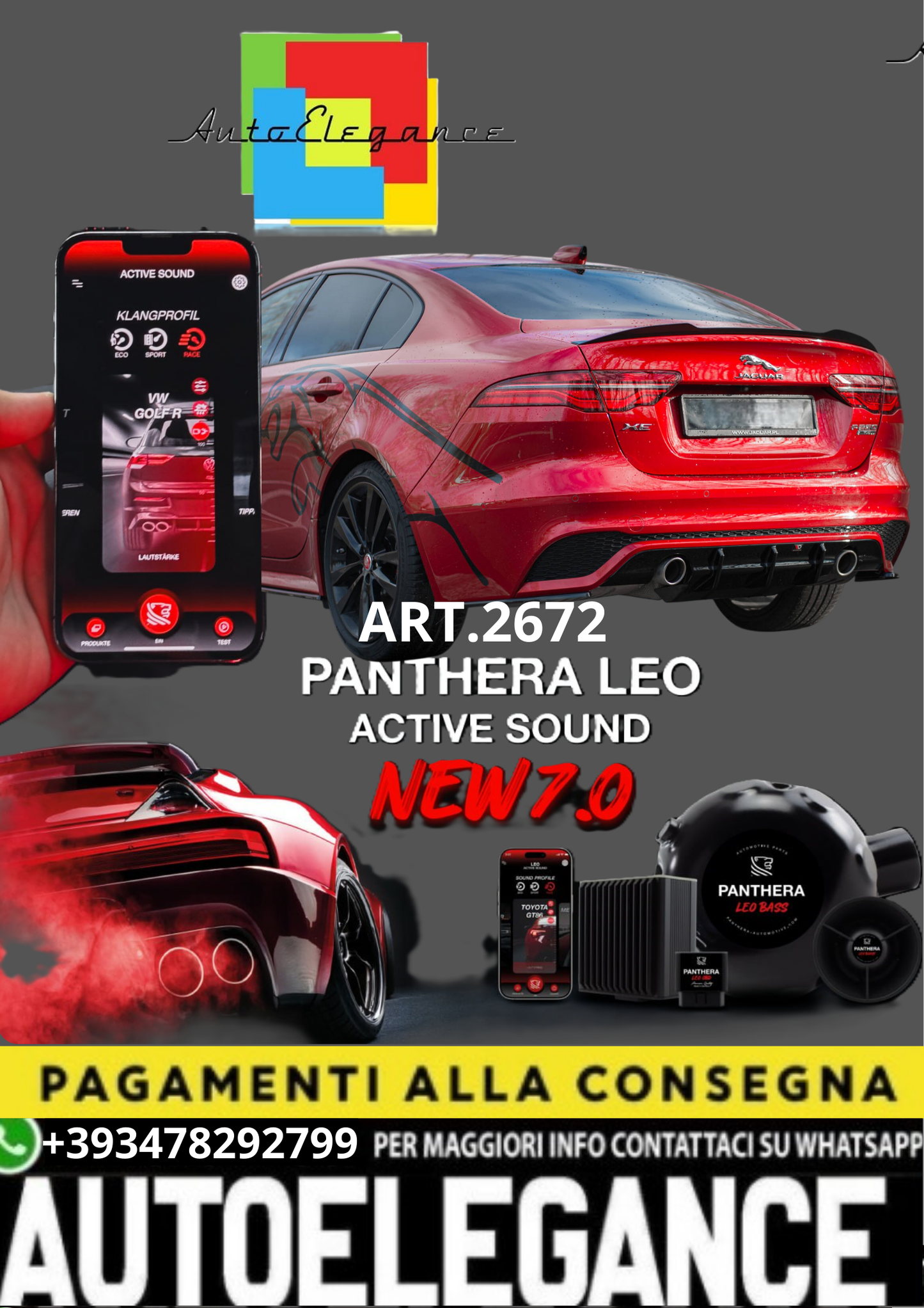 🎀ART.2672 PANTHERA SOUND SYSTEM ADATTO PER Jaguar XE R-Dynamic X760 Facelift🎀