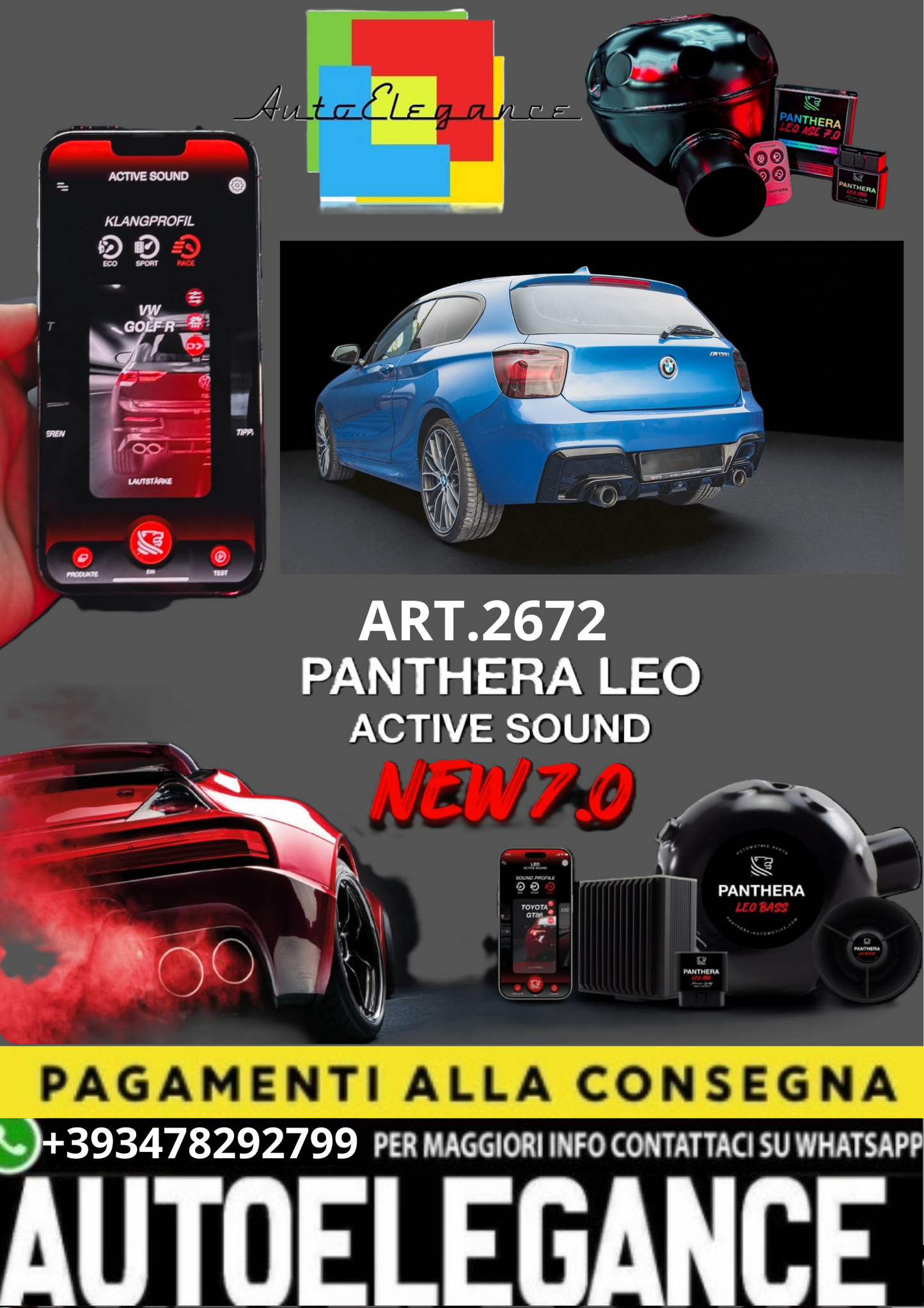 🎀ART.2672 PANTHERA SOUND SYSTEM ADATTO PER BMW M135i F20🎀