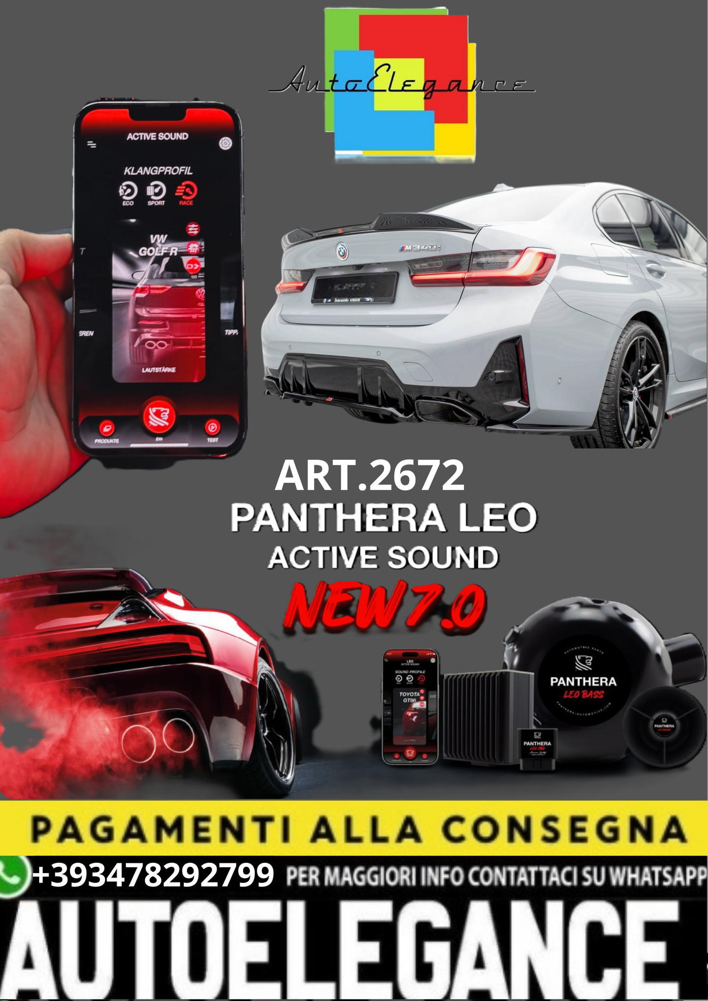 🎀ART.2672 PANTHERA SOUND SYSTEM ADATTO PER  BMW M340i G20 / G21 Facelift🎀