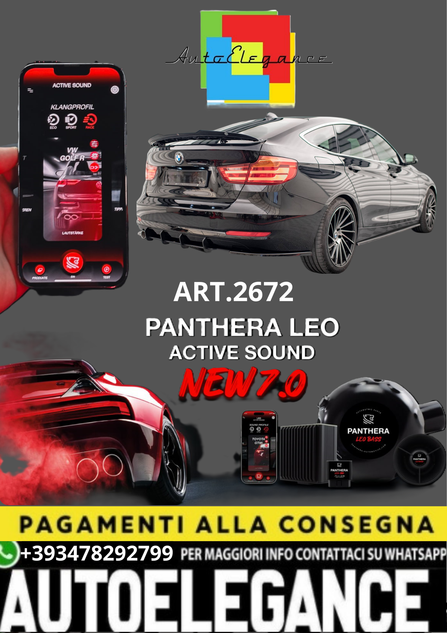 🎀ART.2672 PANTHERA SOUND SYSTEM ADATTO PER BMW 3 GT F34🎀