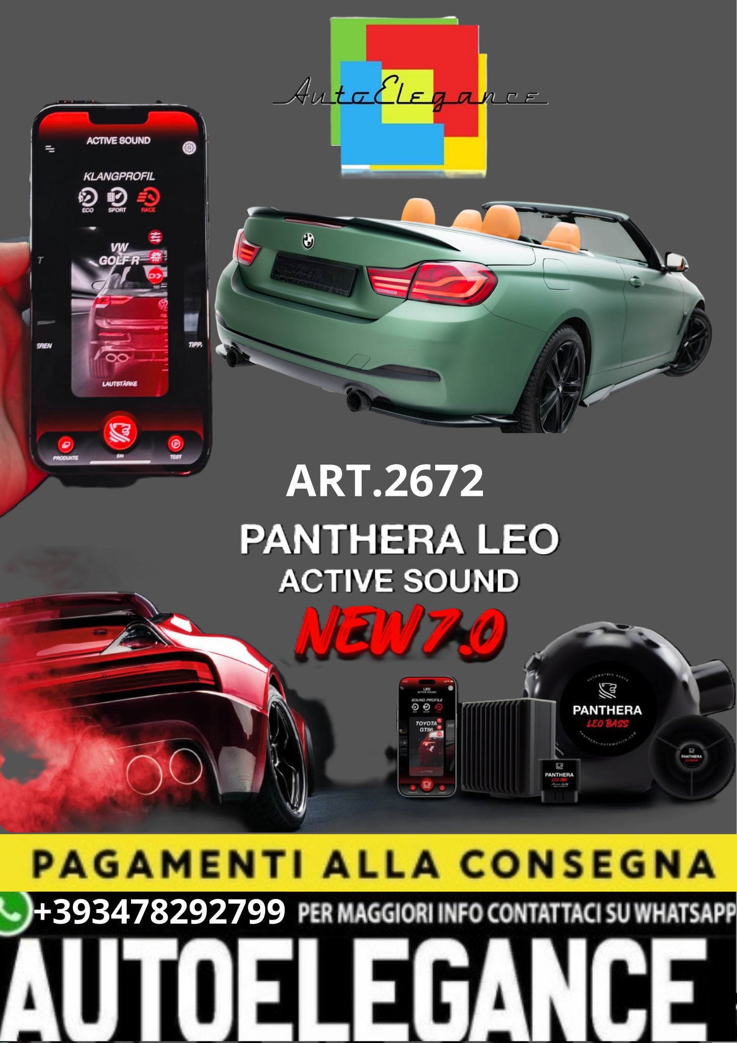 🎀ART.2672 PANTHERA SOUND SYSTEM ADATTO PER  BMW 4 Cabrio / Coupe F33 / F32🎀