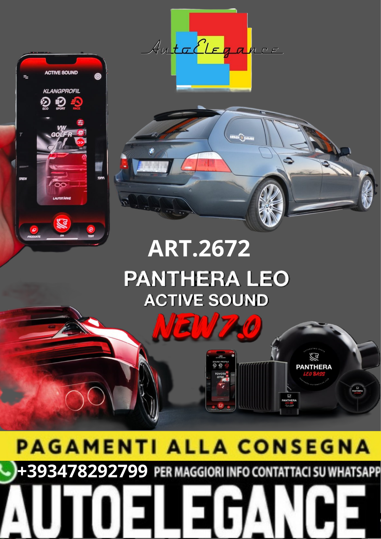 🎀ART.2672 PANTHERA SOUND SYSTEM ADATTO PER  BMW 5 E61 (TOURING) 🎀