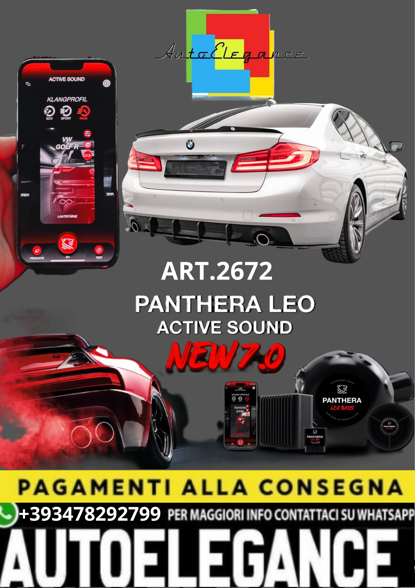 🎀ART.2672 PANTHERA SOUND SYSTEM ADATTO PER   BMW 5 Berlina G30🎀