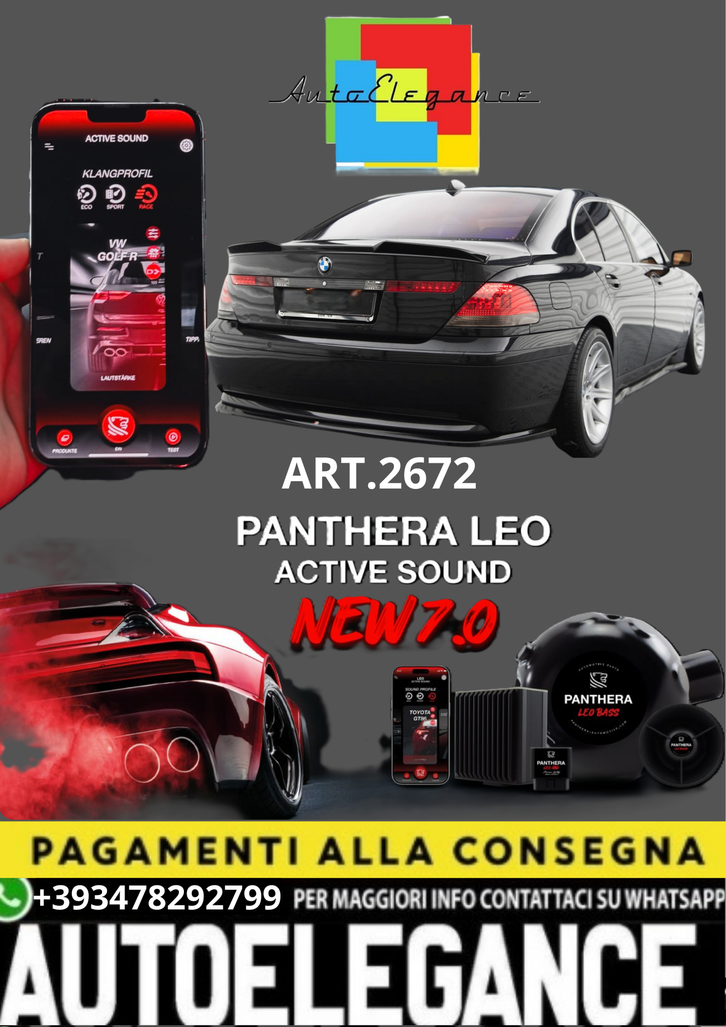 🎀ART.2672 PANTHERA SOUND SYSTEM ADATTO PER BMW 7 E65 🎀