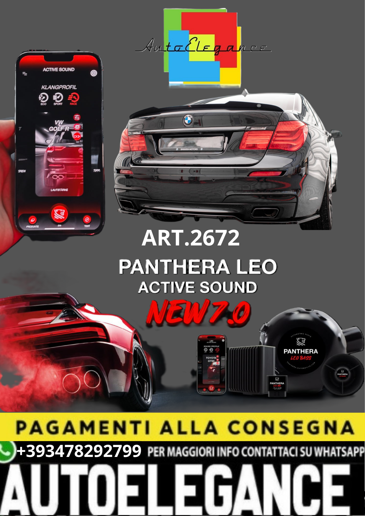 🎀ART.2672 PANTHERA SOUND SYSTEM ADATTO PER BMW 7 M-Pack F01🎀