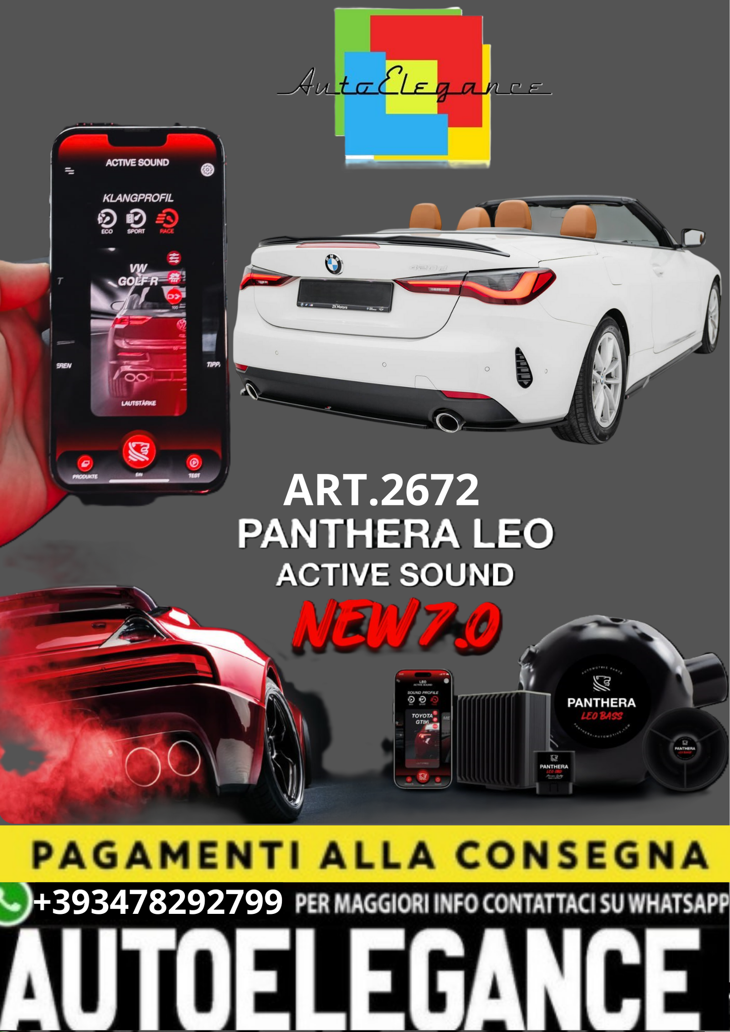 🎀ART.2672 PANTHERA SOUND SYSTEM ADATTO PER BMW 4 Coupe / Cabrio G22 / G23🎀