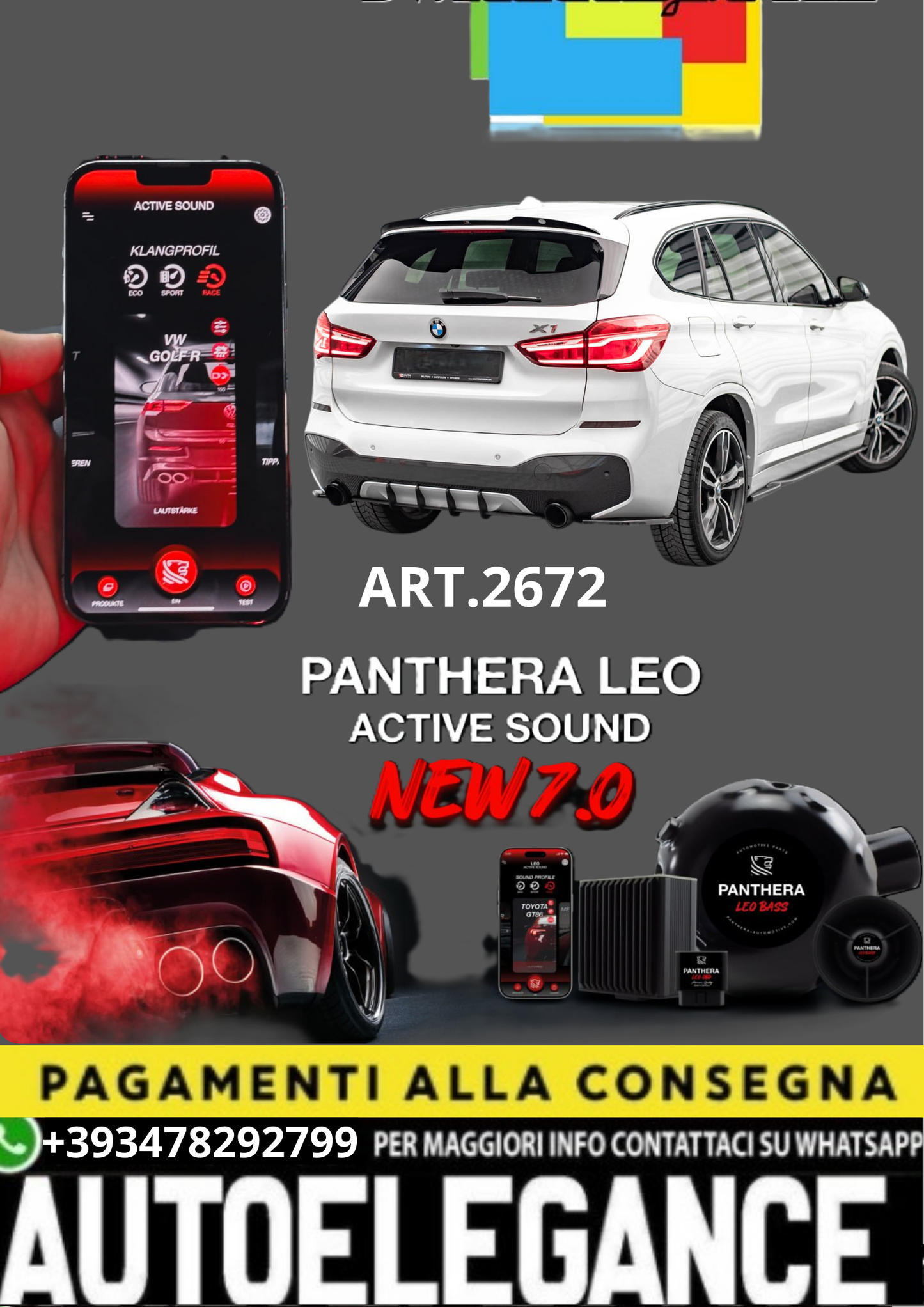 🎀ART.2672 PANTHERA SOUND SYSTEM ADATTO PER  BMW X1 M-Pack F48🎀