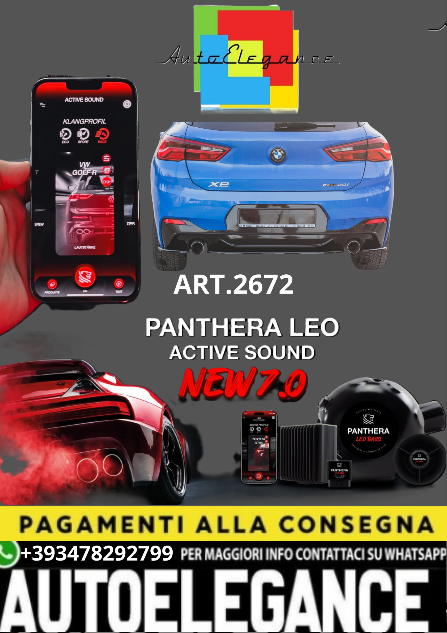 🎀ART.2672 PANTHERA SOUND SYSTEM ADATTO PER  BMW X2 F39 M-Pack🎀