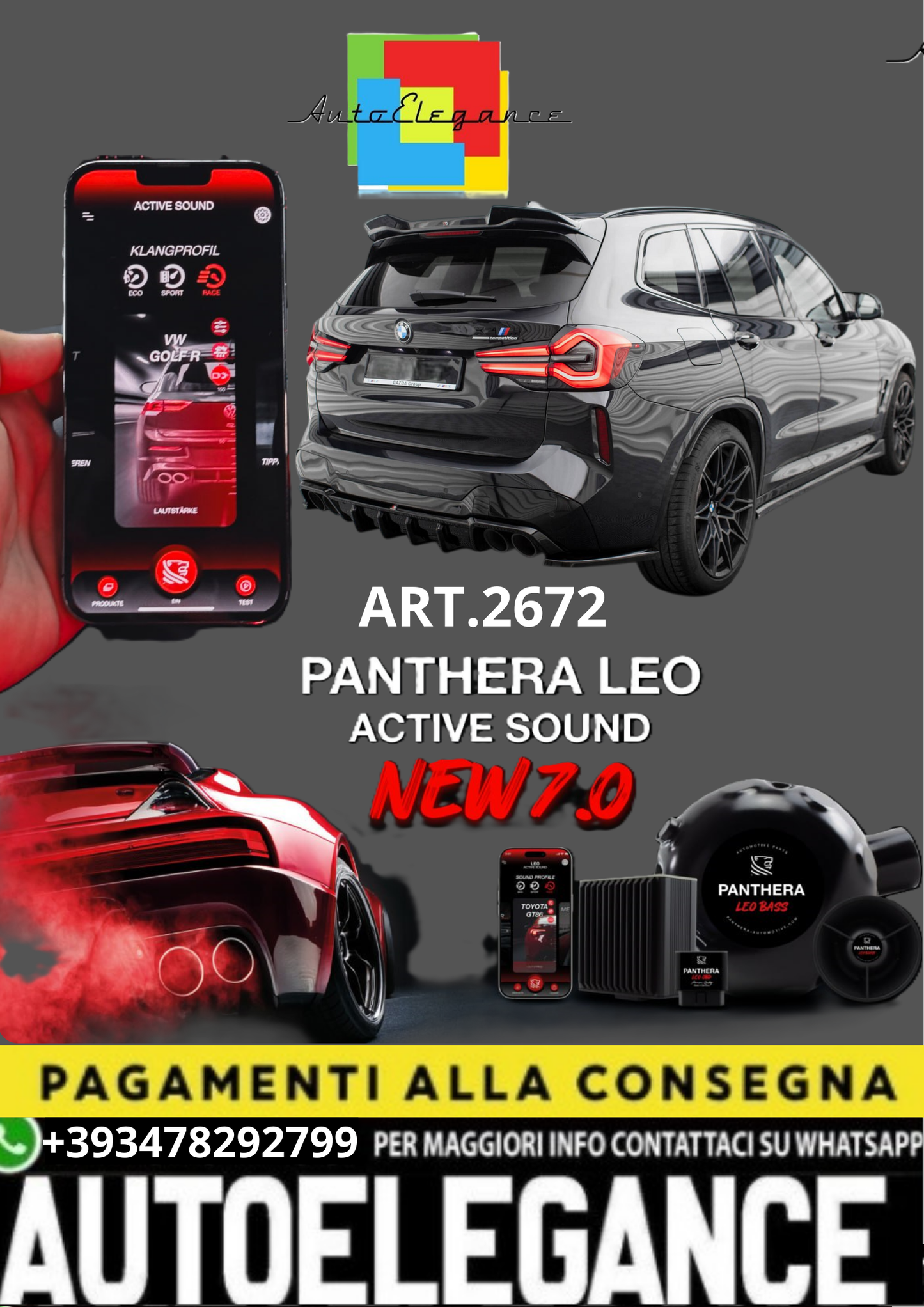 🎀ART.2672 PANTHERA SOUND SYSTEM ADATTO PER   BMW X3 M F97 / F97 Facelift🎀