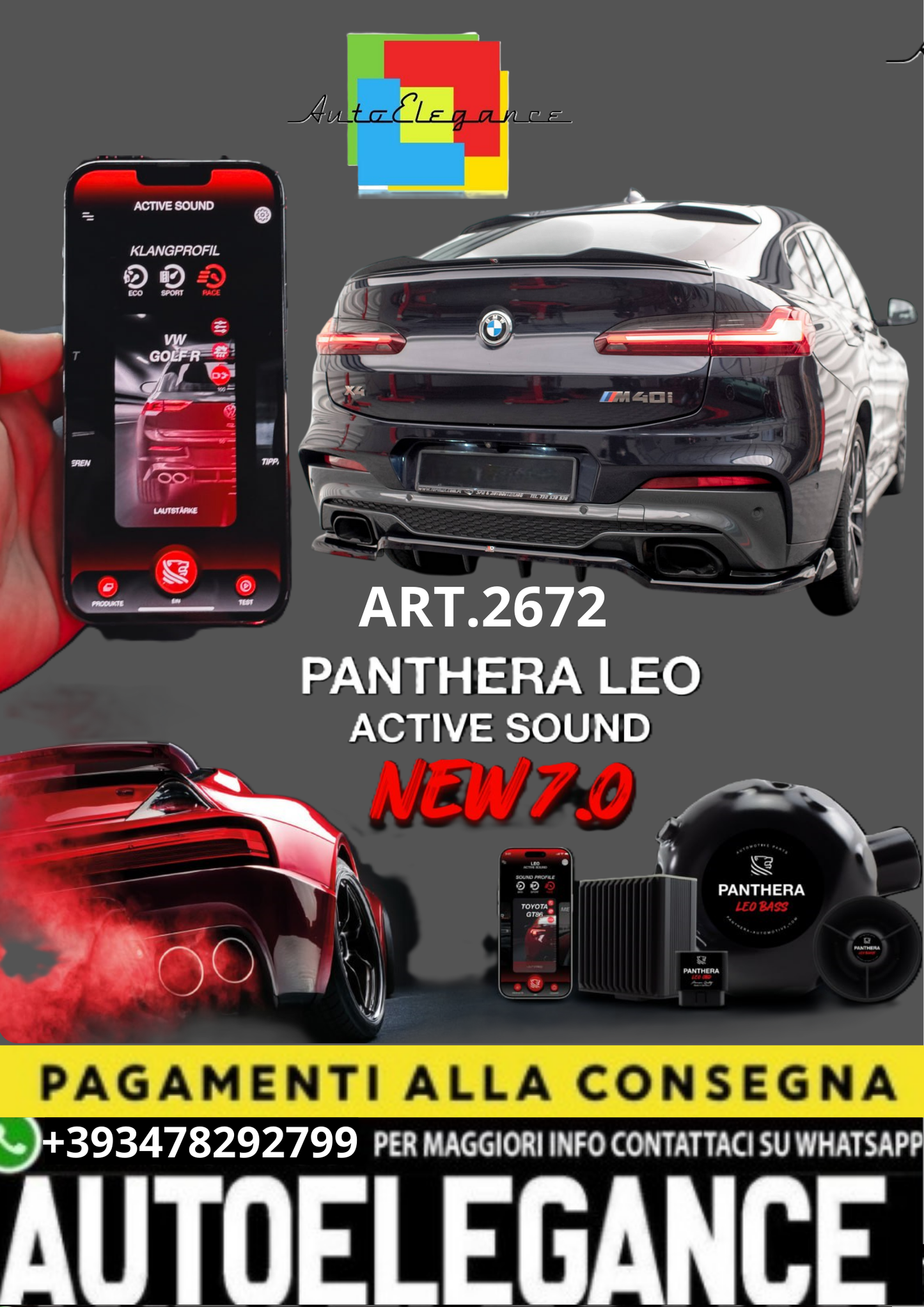 🎀ART.2672 PANTHERA SOUND SYSTEM ADATTO PER  BMW X4 M40i🎀