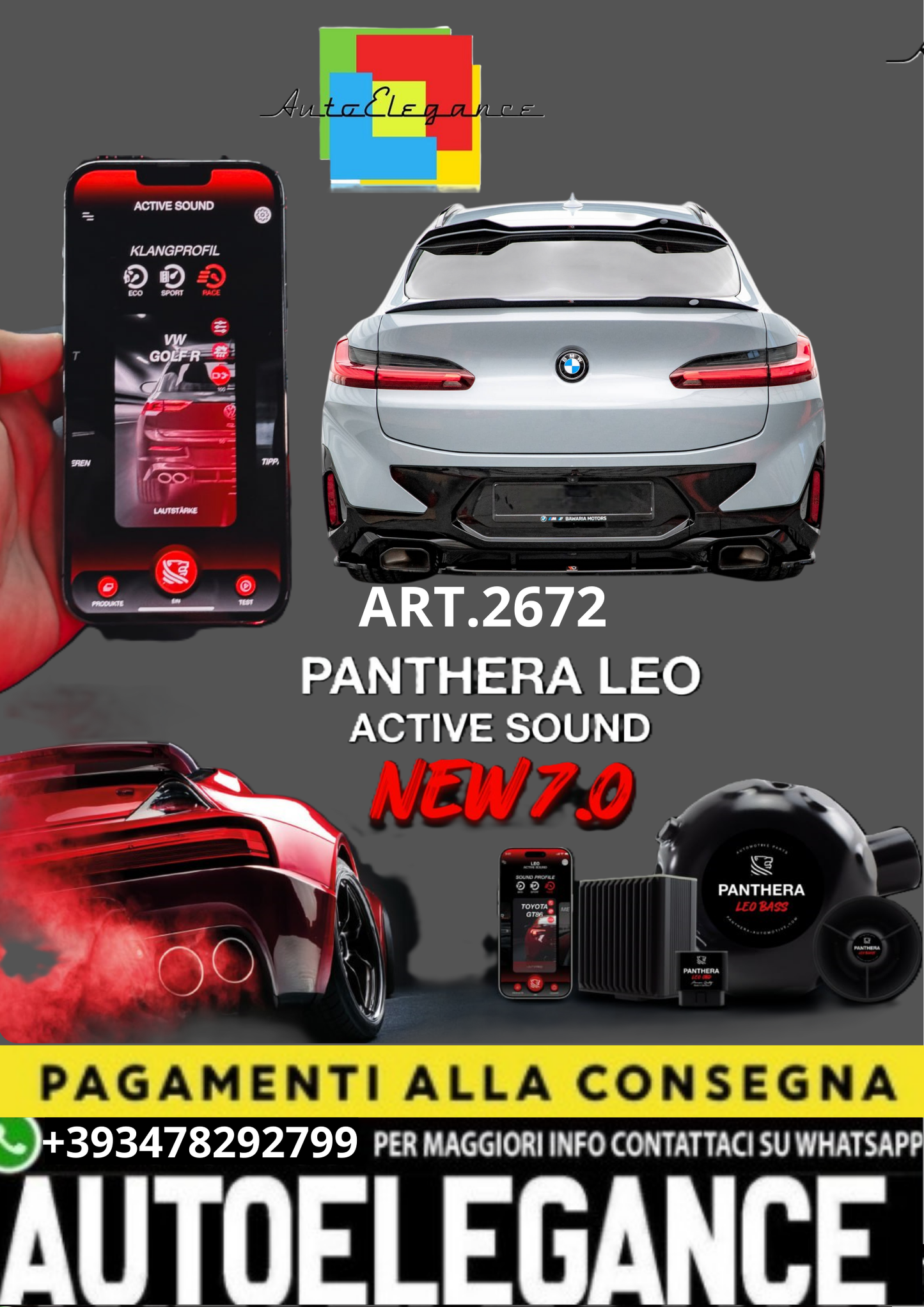 🎀ART.2672 PANTHERA SOUND SYSTEM ADATTO PER BMW X4 M-Pack G02 Facelift🎀