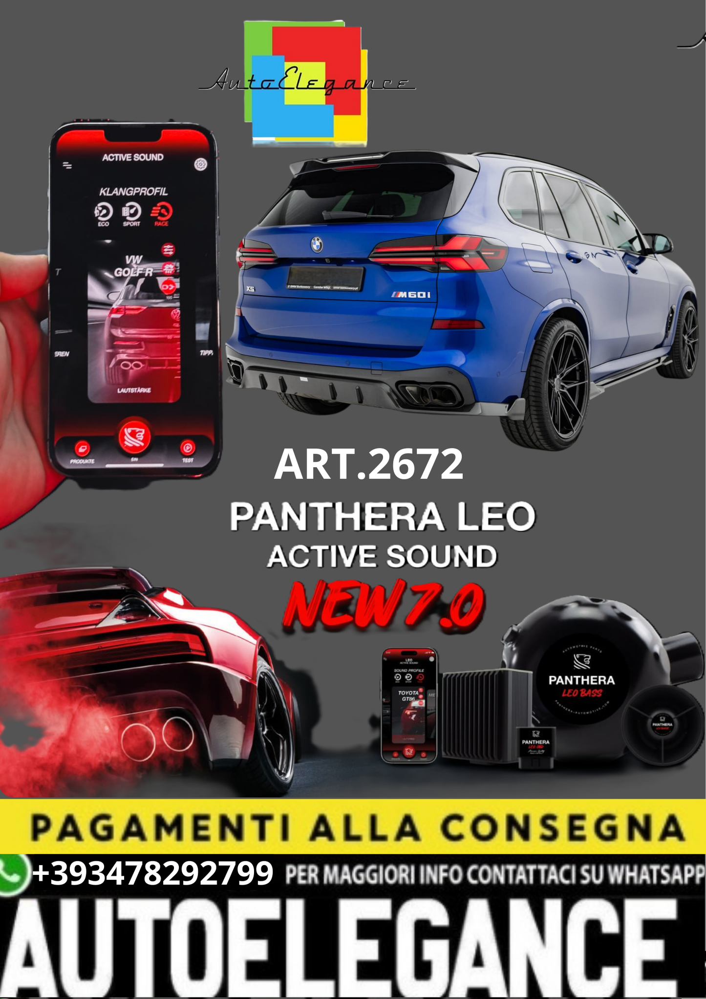 🎀ART.2672 PANTHERA SOUND SYSTEM ADATTO PER BMW X5 M-Pack G05 Facelift🎀