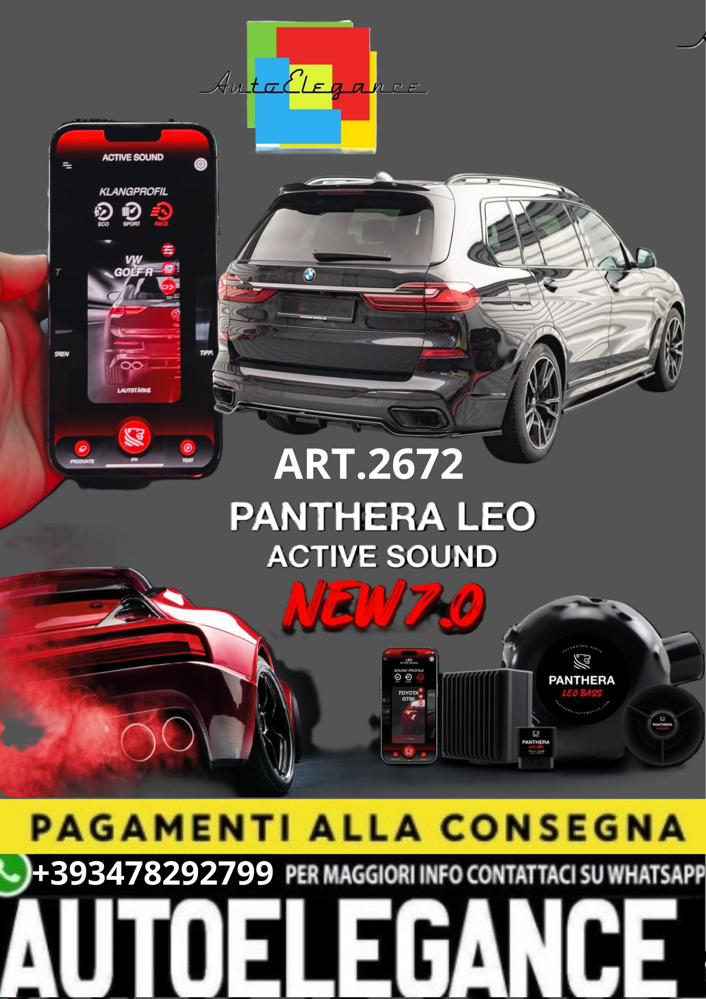 🎀ART.2672 PANTHERA SOUND SYSTEM ADATTO PER BMW X7 M-Pack G07🎀