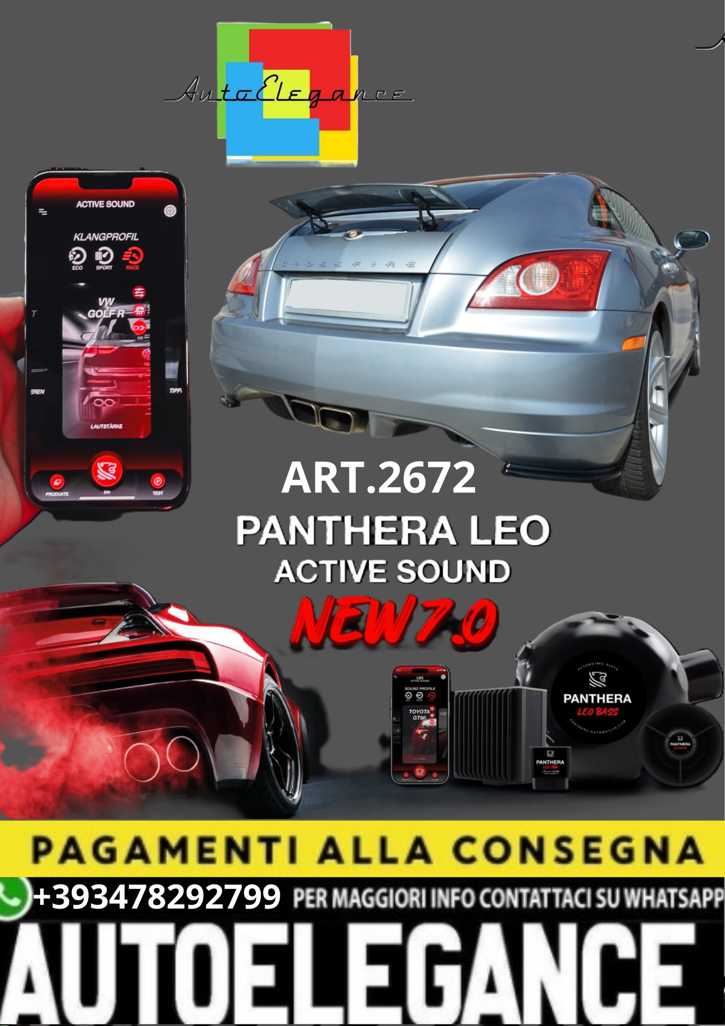 🎀ART.2672 PANTHERA SOUND SYSTEM ADATTO PER CHRYSLER CROSSFIRE🎀