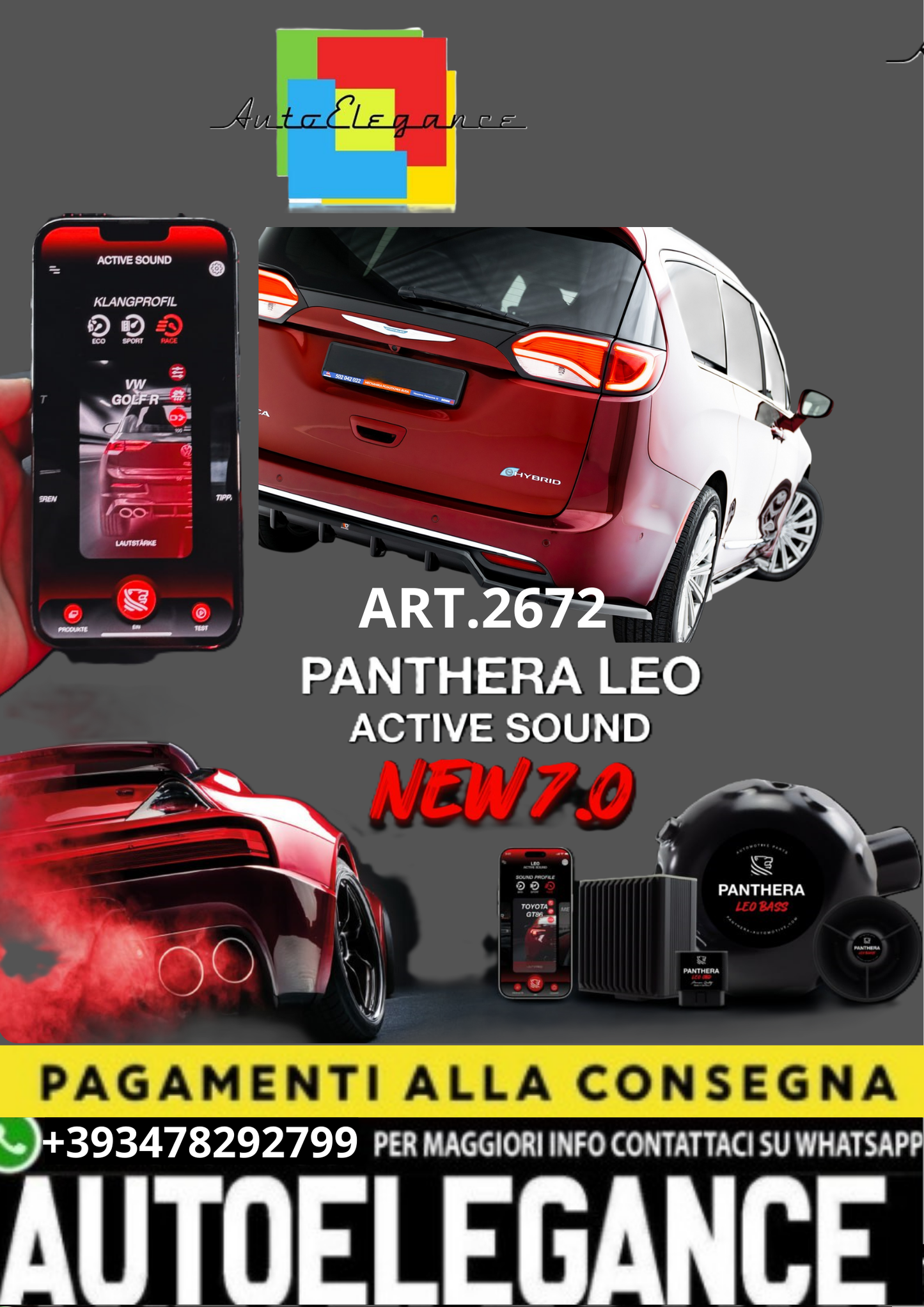 🎀ART.2672 PANTHERA SOUND SYSTEM ADATTO PER Chrysler Pacifica Mk2🎀