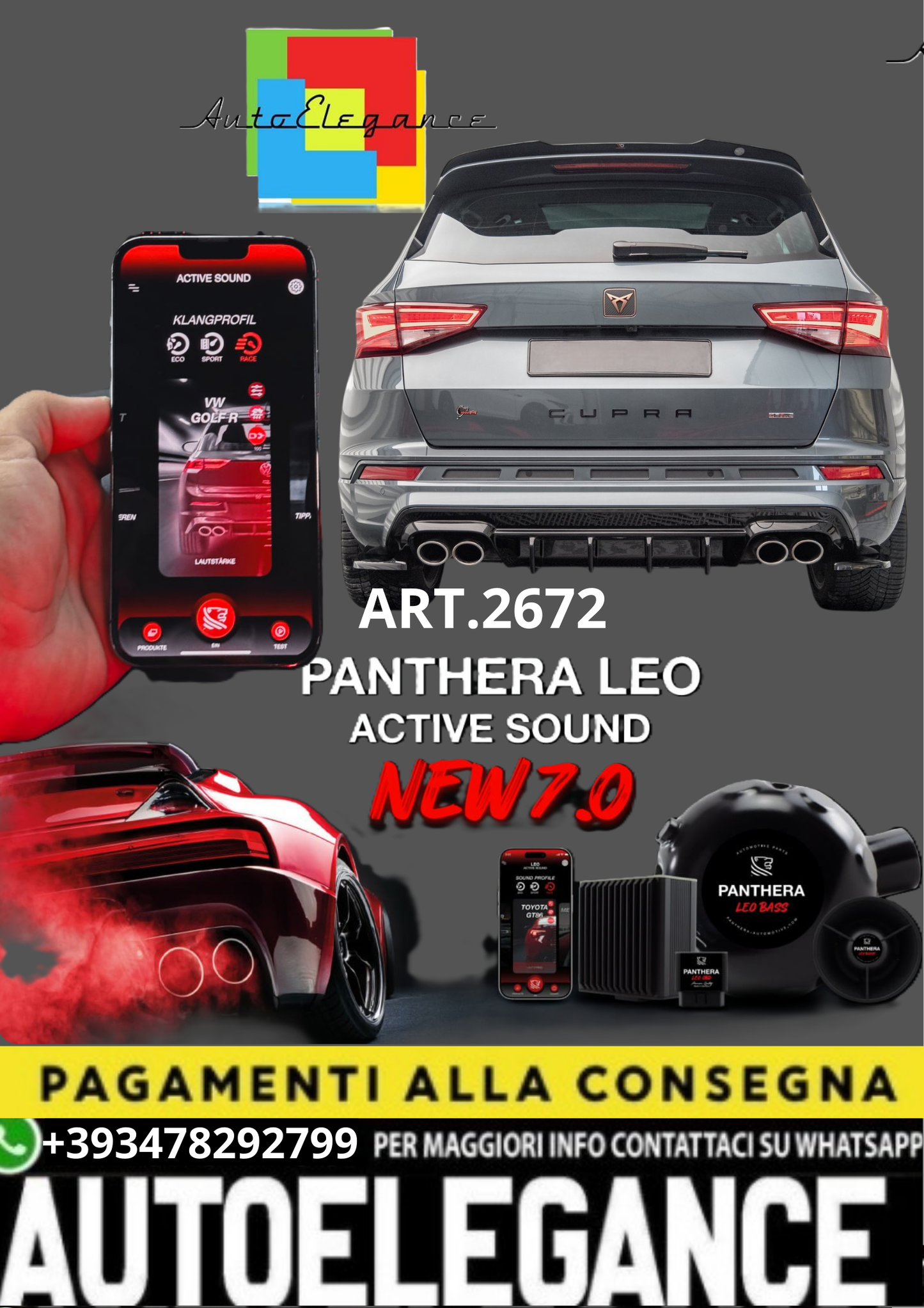 🎀ART.2672 PANTHERA SOUND SYSTEM ADATTO PER Cupra Ateca Mk1 / Mk1 Facelift🎀