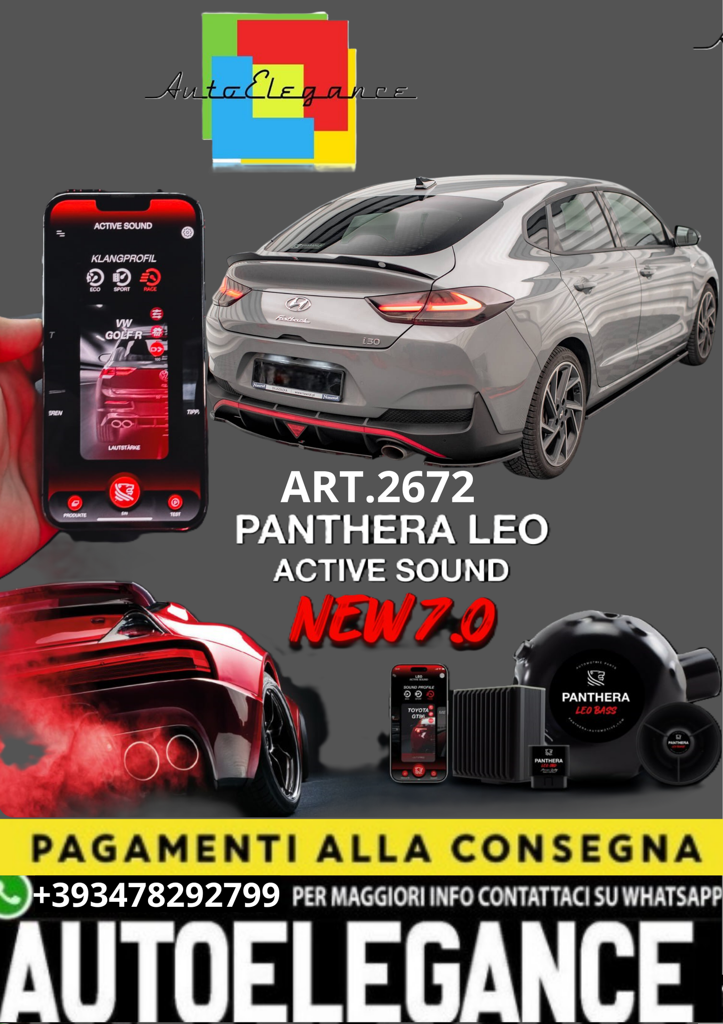 🎀ART.2672 PANTHERA SOUND SYSTEM ADATTO PER Hyundai I30 Fastback🎀