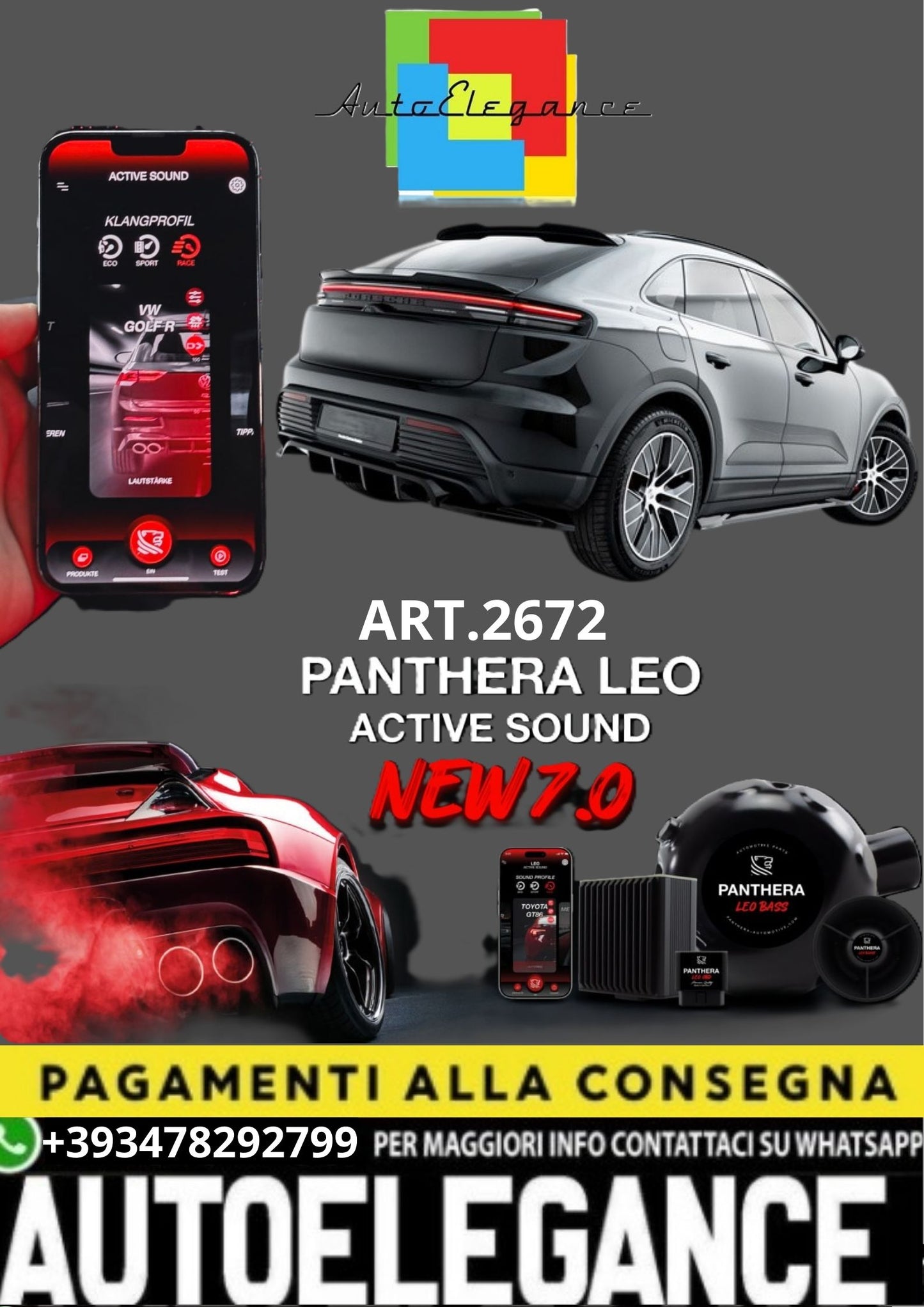 💥ART.2672 PANTHERA SOUND SYSTEM ADATTO PER PORSCHE MACAN EV MK1💥