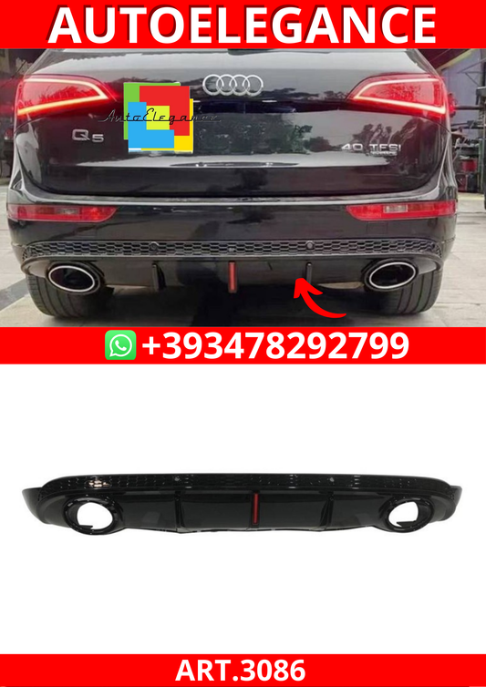 ART.3086 Diffusore Posteriore Audi Q5 2008-2016 Look RSQ5 SOLO PER MODELLI STANDARD