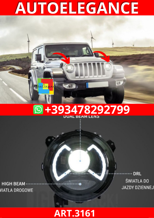 ART.3161  Fari VLAND V1 Full LED – Set  JEEP WRANGLER 18-23