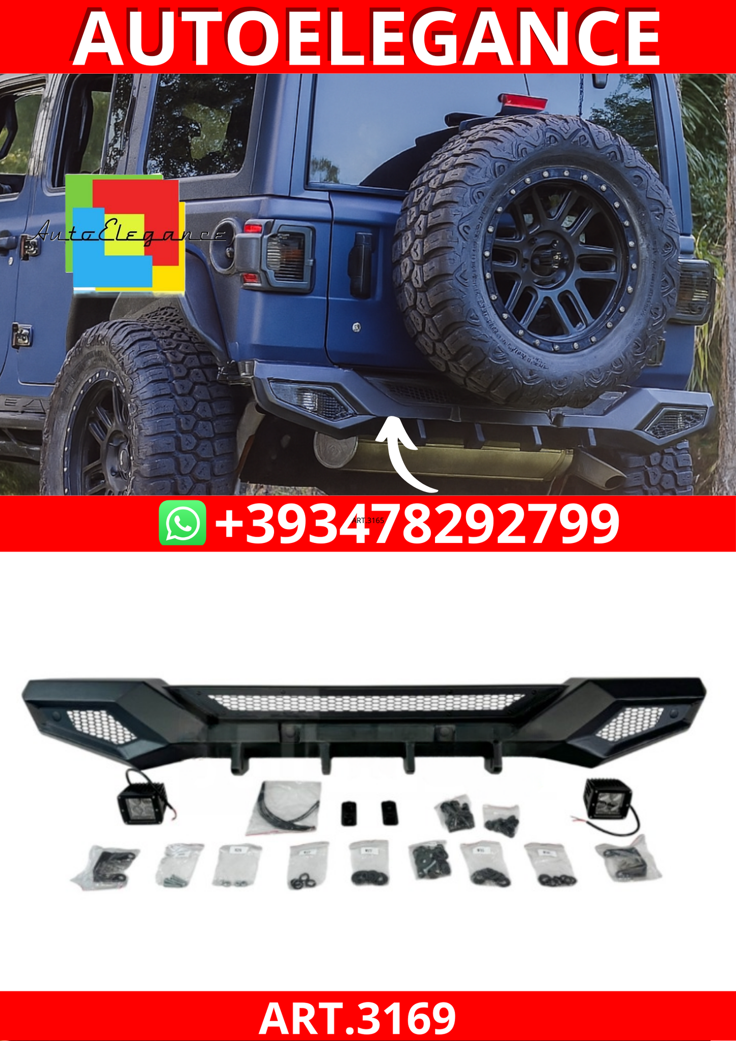 ART.3169  Paraurti posteriore JEEP  WRANGLER  18-24