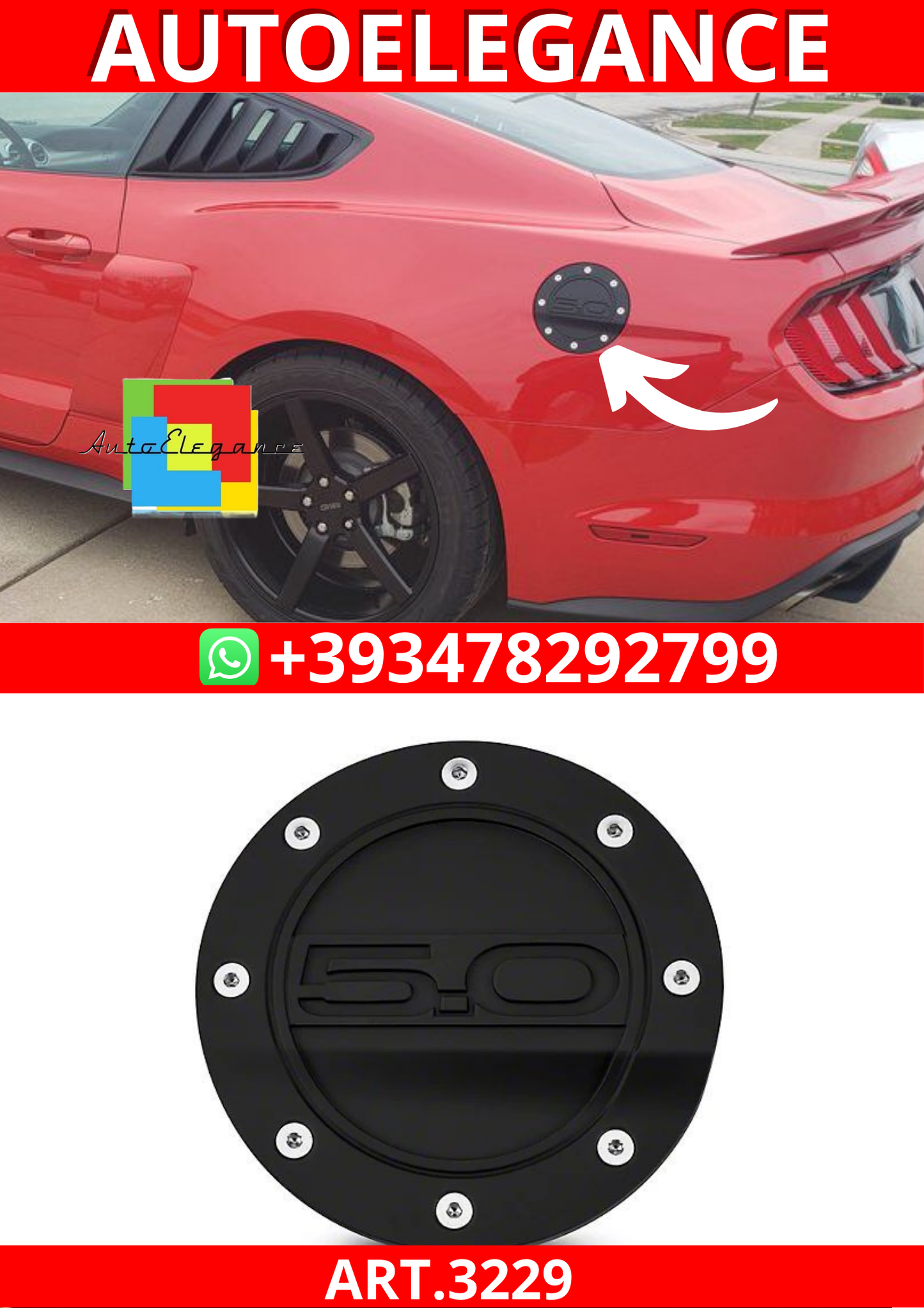 ART.3229    5.0 Porta del carburante FORD MUSTANG 15-23