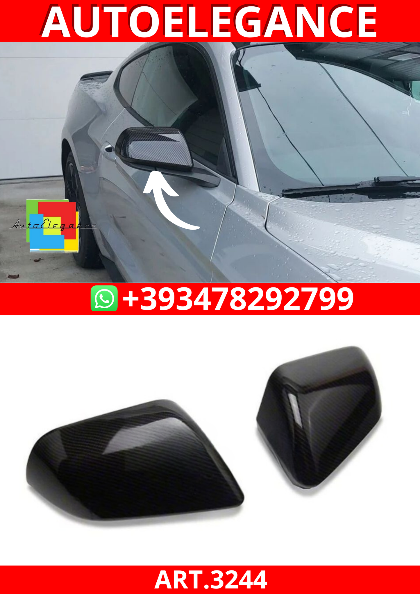 ART.3244  Coperture degli specchietti carbonio FORD MUSTANG 15-23