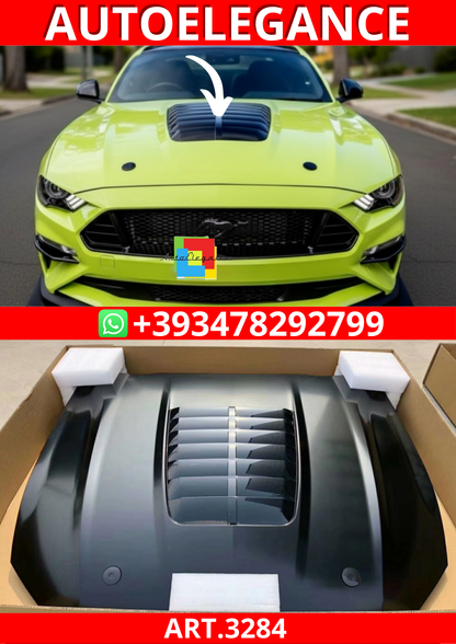 ART.3284 Cofano in alluminio Stile GT500 Scoop nero lucido FORD MUSTANG 18+