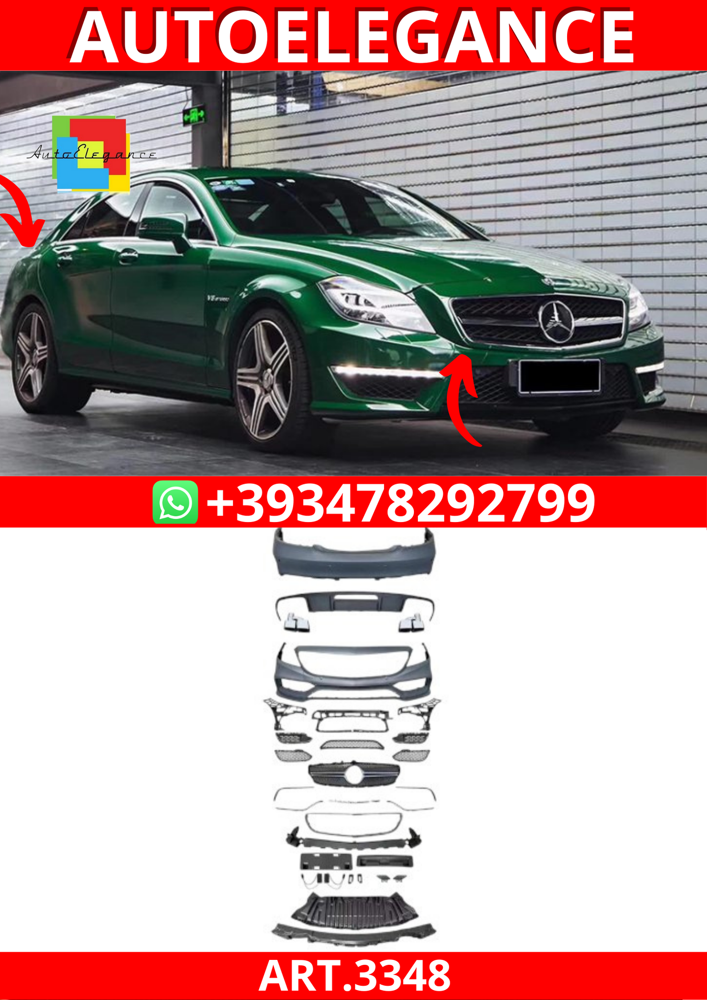 ART.3348  BODYKIT CLS 63 AMG Look per Mercedes CLS (C218) 2012-2017