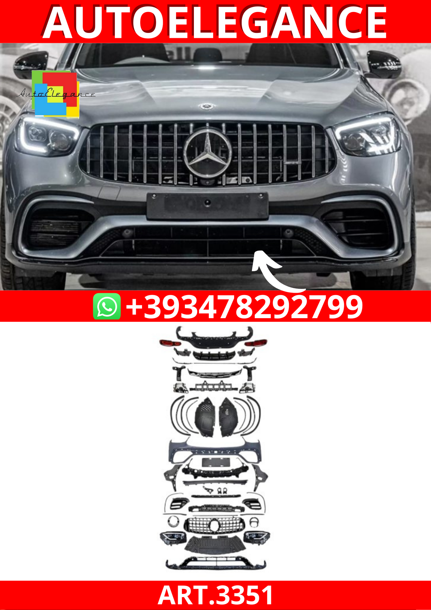 ART.3351  BODYKIT GLC 63 AMG 2020+ Facelift Look Mercedes GLC(C253) Coupé