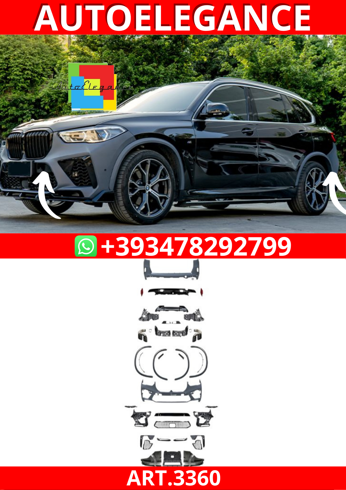 ART.3360 BODYKIT X5M Look per BMW (G05) 2019-2023