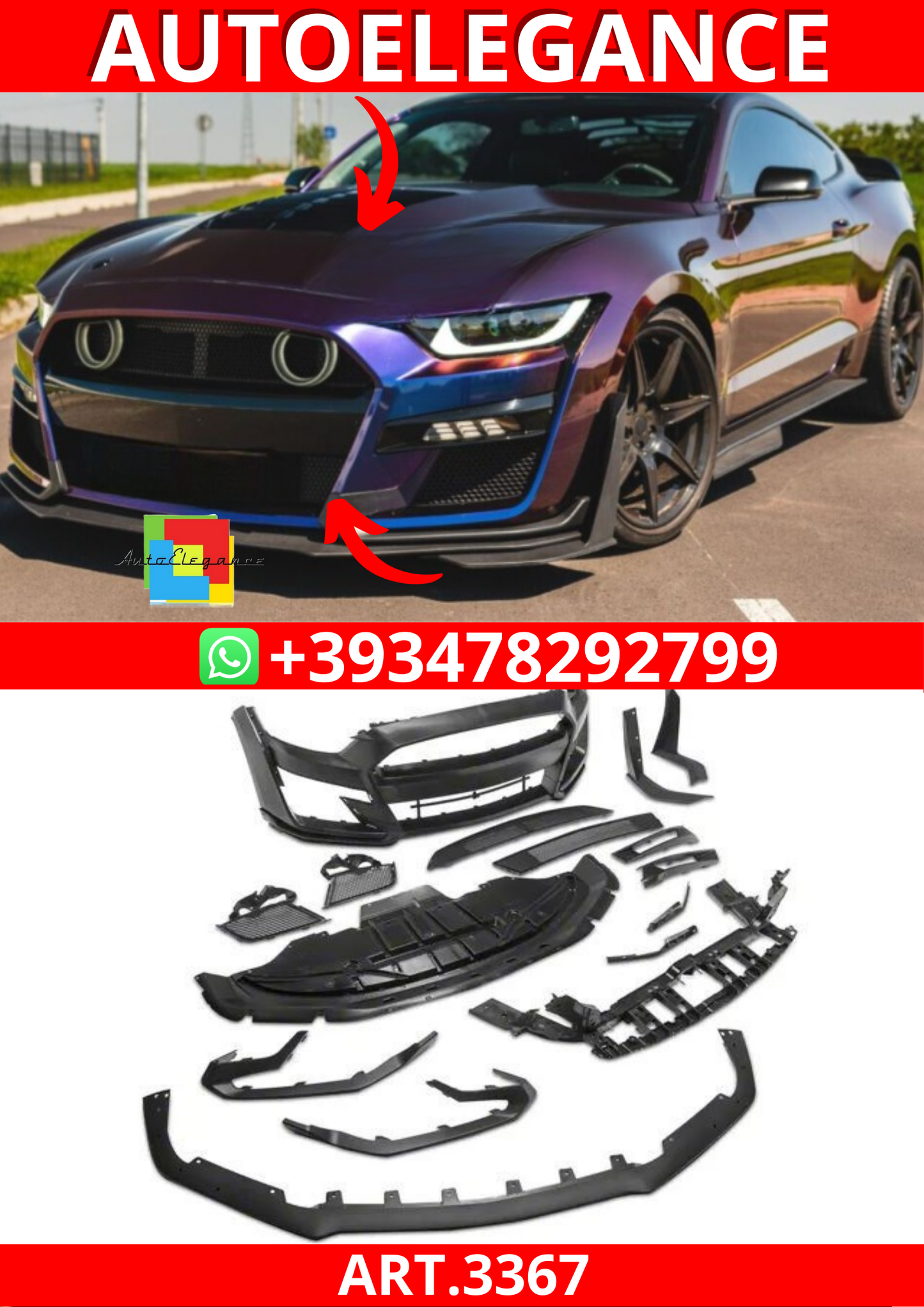 ART.3367 Body Kit + Full LED FORD MUSTANG 18-23 GT