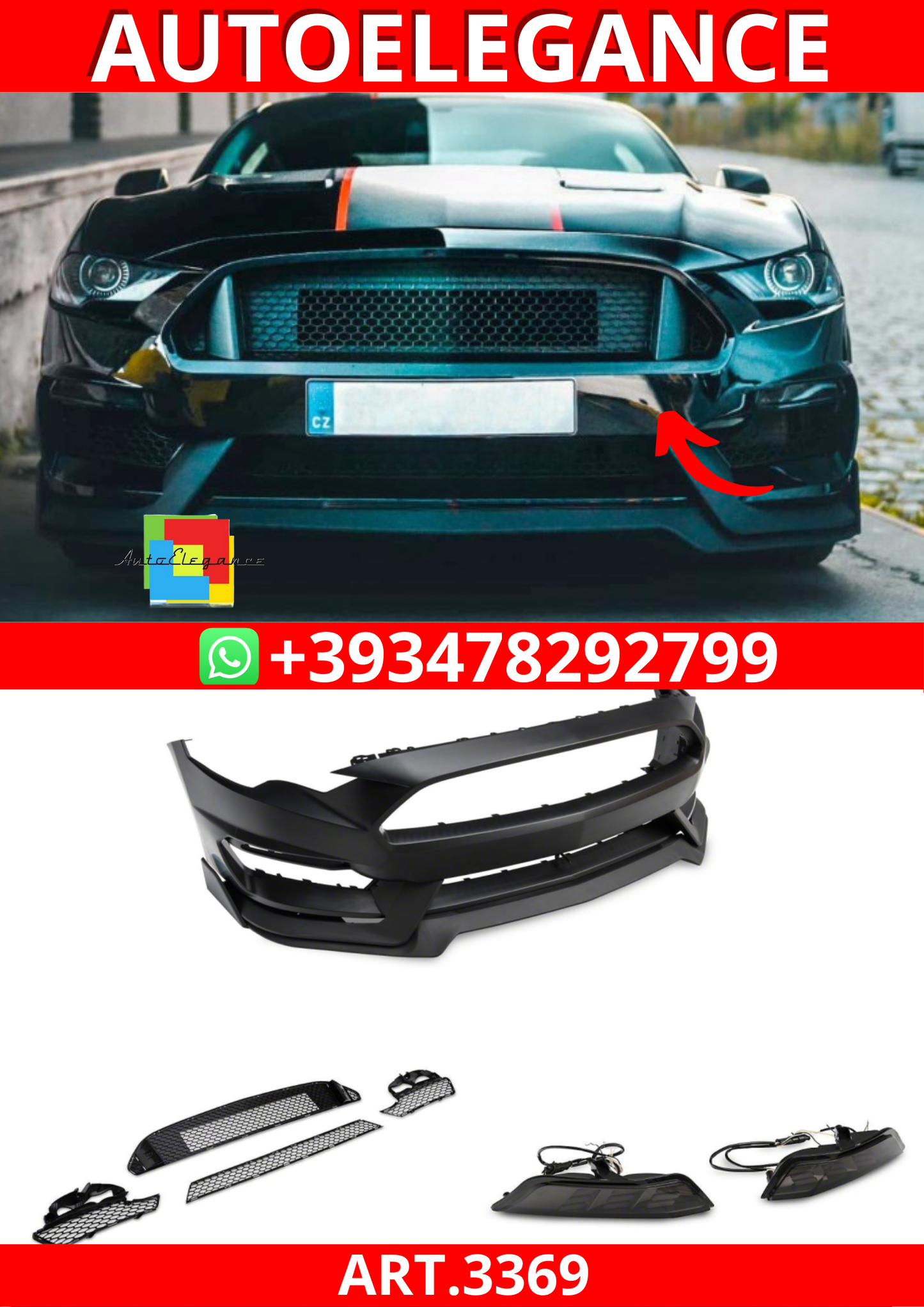 ART.3369 Paraurti anteriore–GT350 Style FORD MUSTANG 18-23