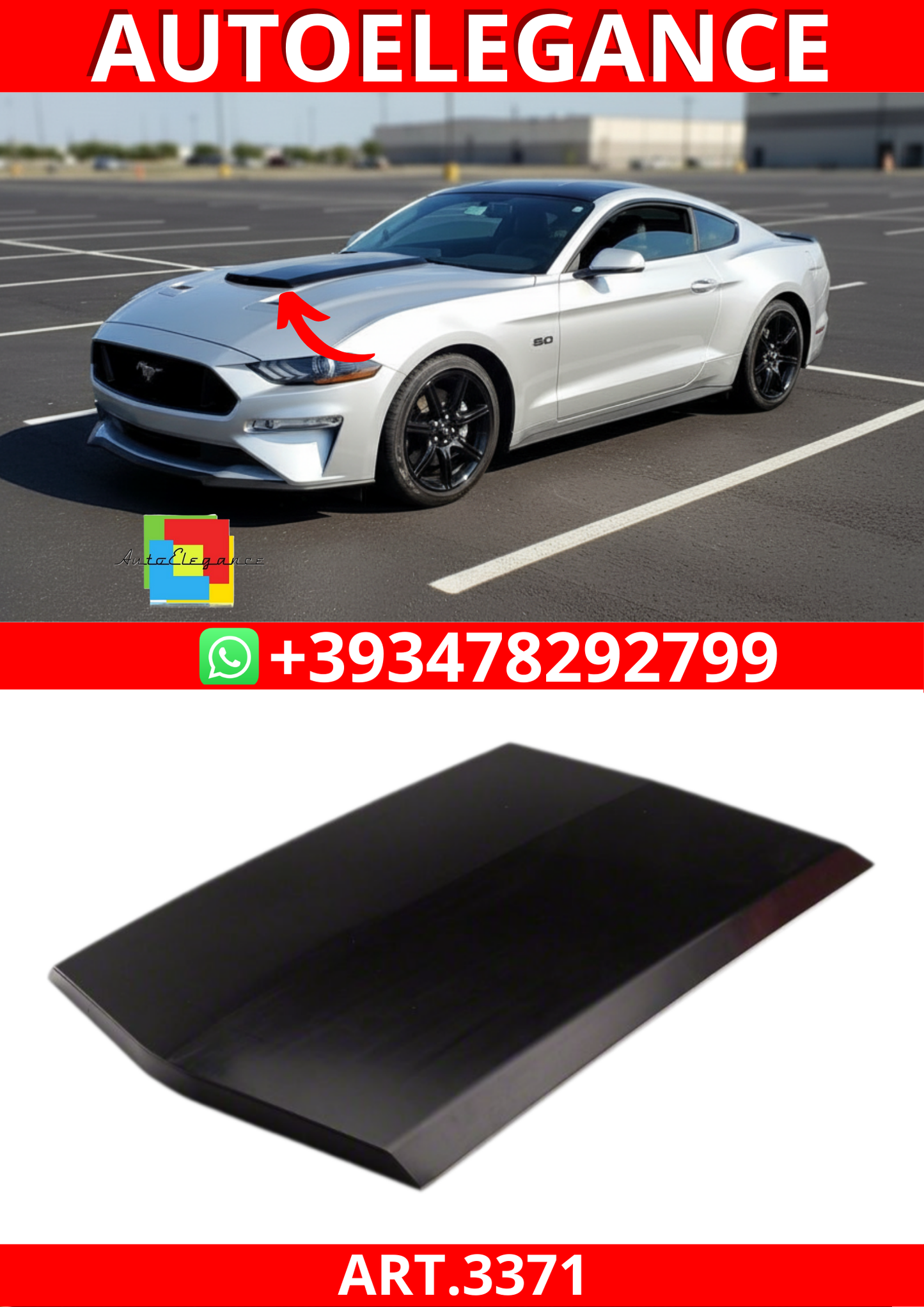 ART.3371  Scoop del cappuccio FORD MUSTANG 18-23