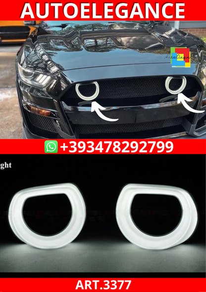 💕ART.3377 Luci HALO a LED per il paraurti anteriore in FORD MUSTANG 15-23